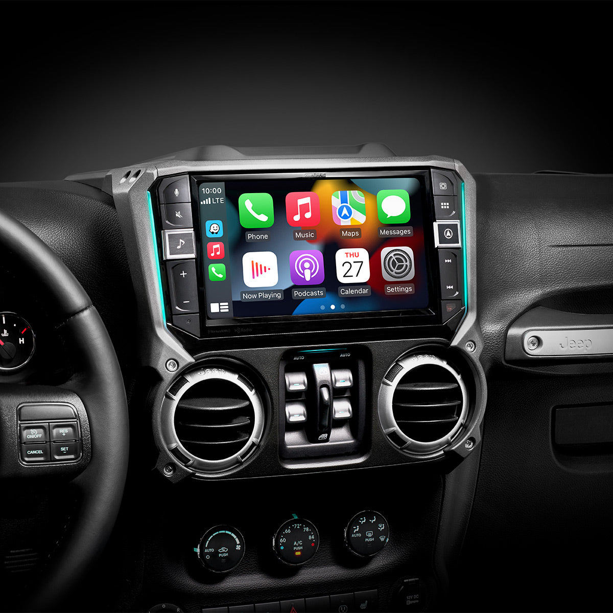 Alpine i509 WRA JK 9 Weatherproof Car Stereo for 2011-2018 Jeep Wrangler - Touchscreen Media Receiver with Bluetooth, HD Radio & Apple CarPlay - Perfect for Off-Road Adventures & Daily Commutes