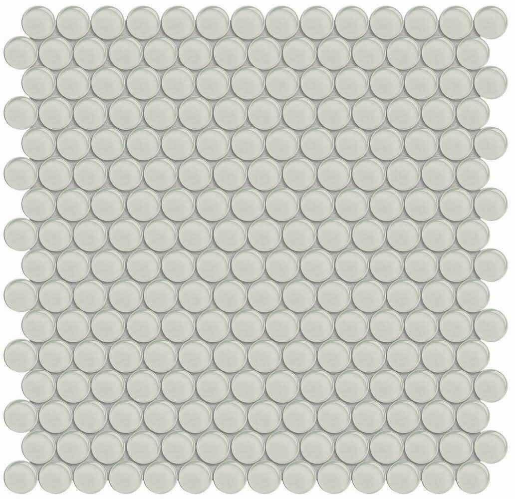 Premium Glass Mosaic Penny Round Tiles in Creamy White - Perfect for Kitchen Backsplash, Bathroom Walls & Pool Designs