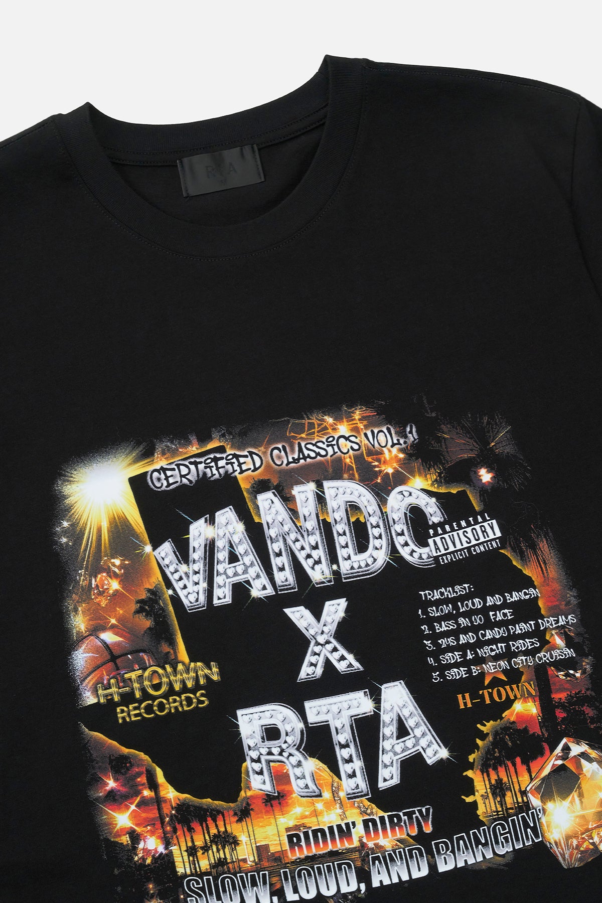 Liam Short Sleeve T-Shirt | Black H-Town Records Tee for Men - Casual Streetwear & Music Lovers Outfit