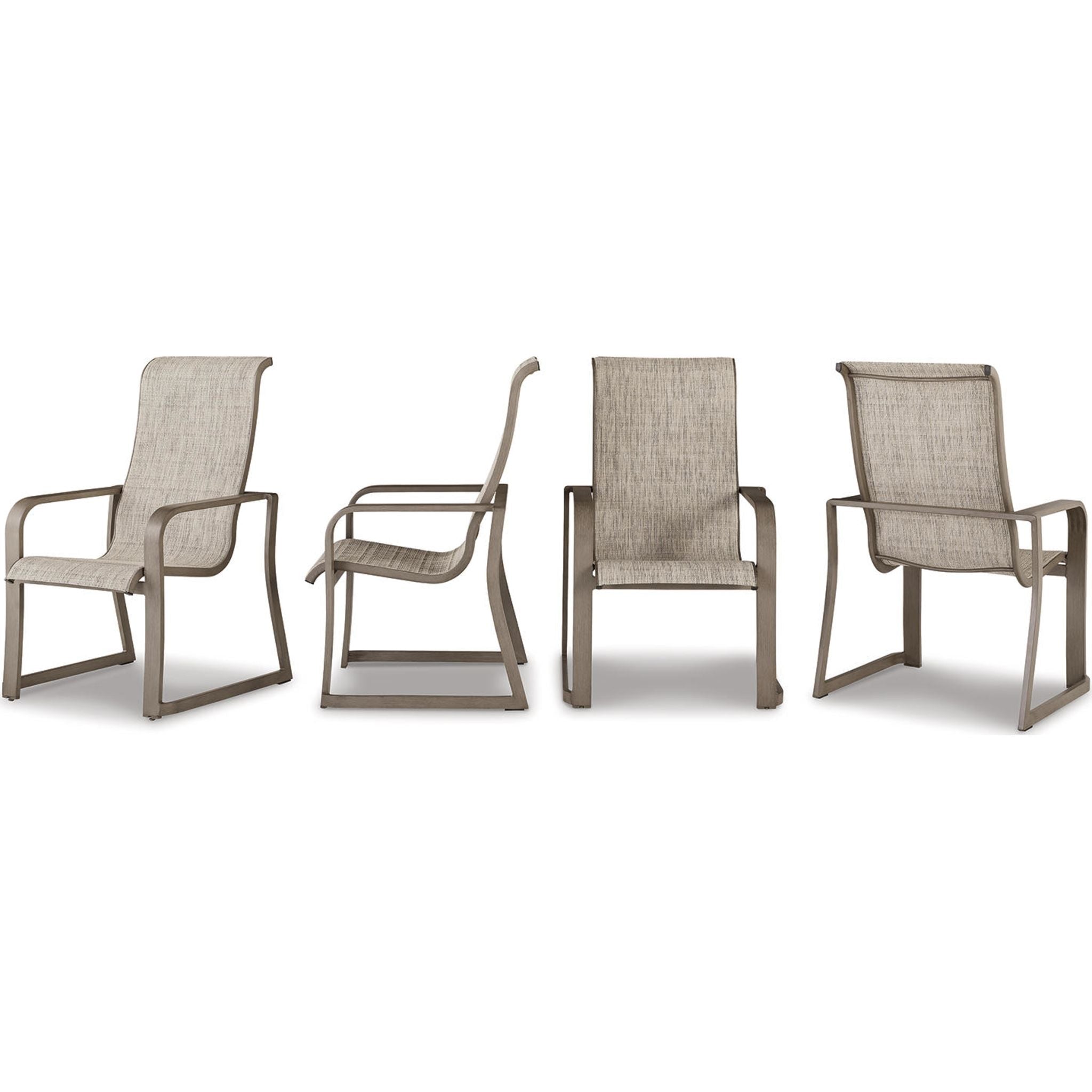 5-Piece Beige Outdoor Dining Set for Beachfront & Patio - Waterproof & UV-Resistant Furniture for Coastal Living & Backyard Entertaining