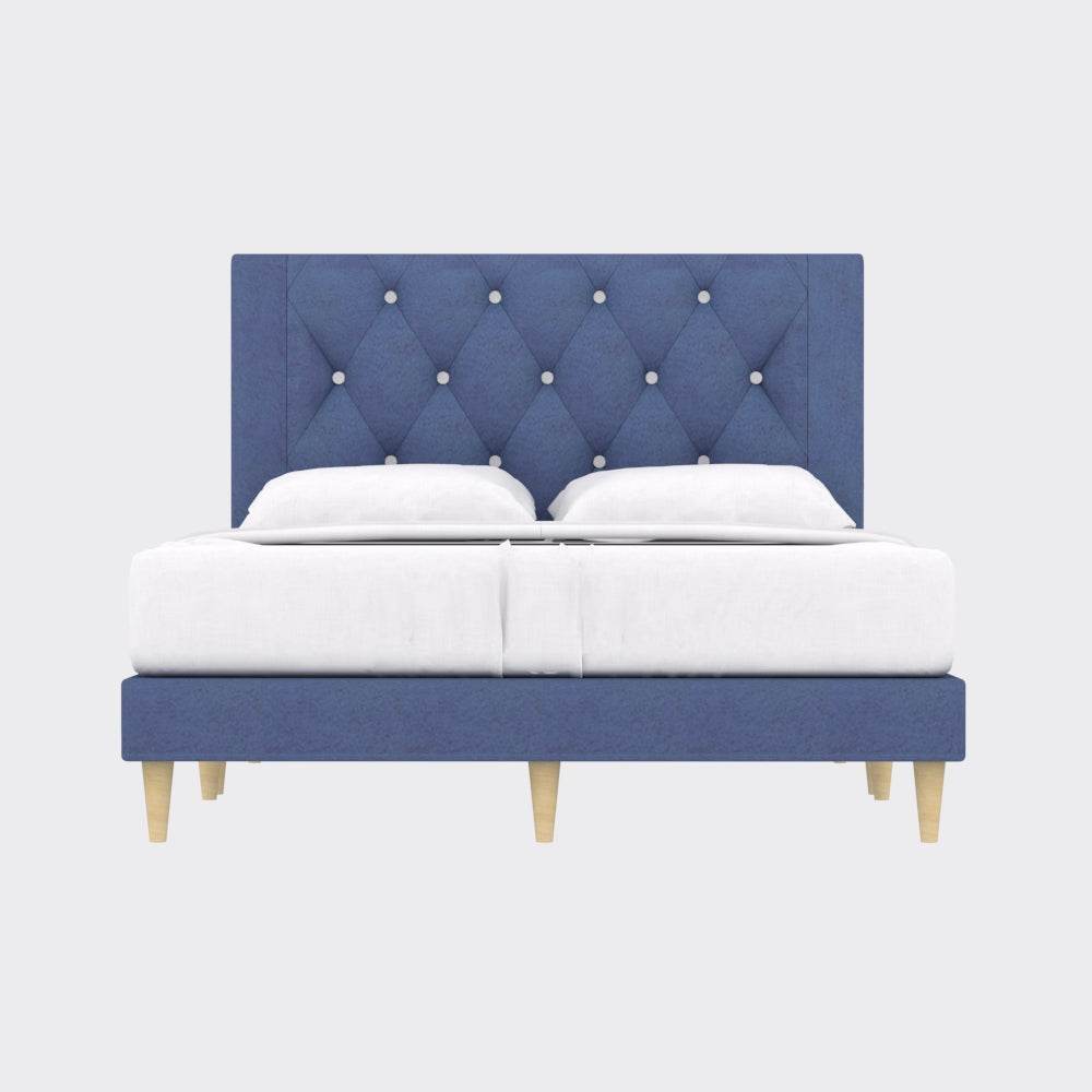 Hansen Fabric Bed Frame - Queen Size, Sturdy & Pet Friendly Platform Bed with Noise-Free Design for Bedroom & Guest Room Use
