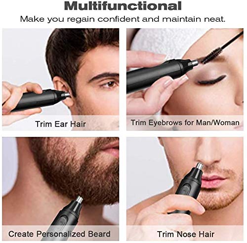 Professional Pain-Free Ear & Nose Hair Trimmer Clipper - Eyebrow & Facial Hair Grooming Kit for Men - Perfect for Travel, Home & Personal Grooming