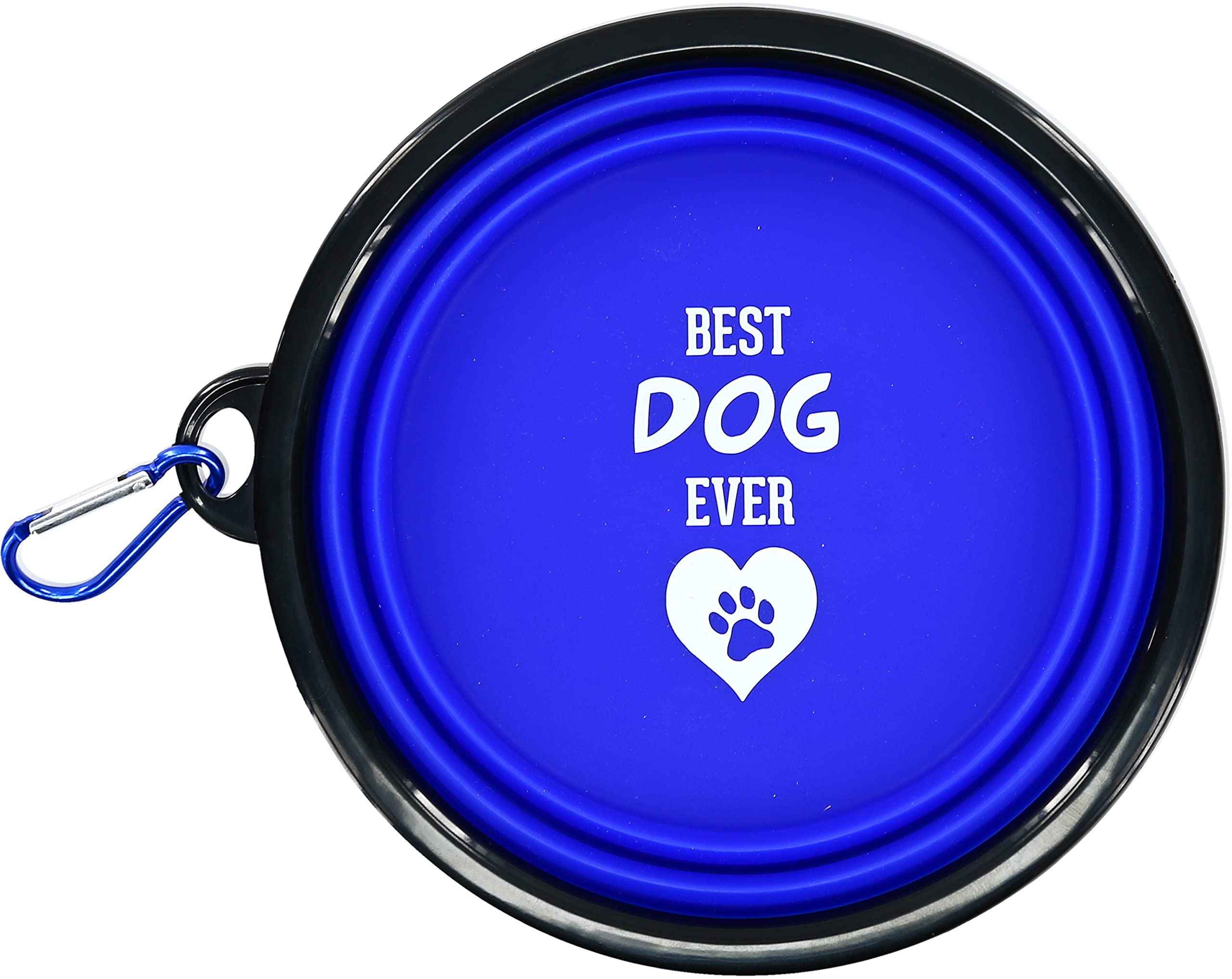Best Ever 7 Inch Collapsible Pet Dog Bowl for Travel & Hiking - Lightweight Portable Dog Water & Food Bowl - Blue - Pavilion Gift Company