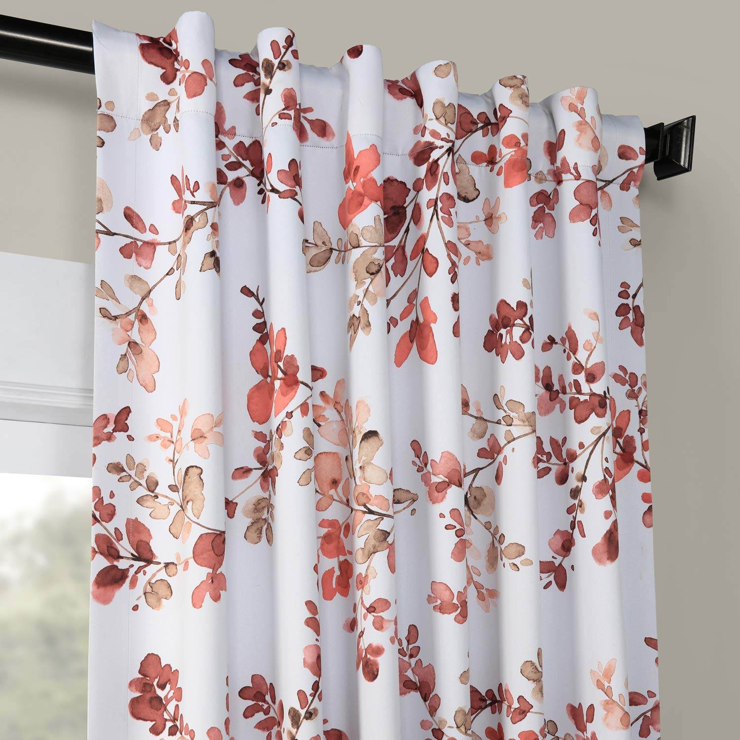 Blackout Curtains for Living Room - 50x84 Inch Room Darkening Drapes (1 Panel) - BOCH-KC18071B-84 Rose Elm - Perfect for Home Theater, Nursery & Light-Sensitive Sleepers