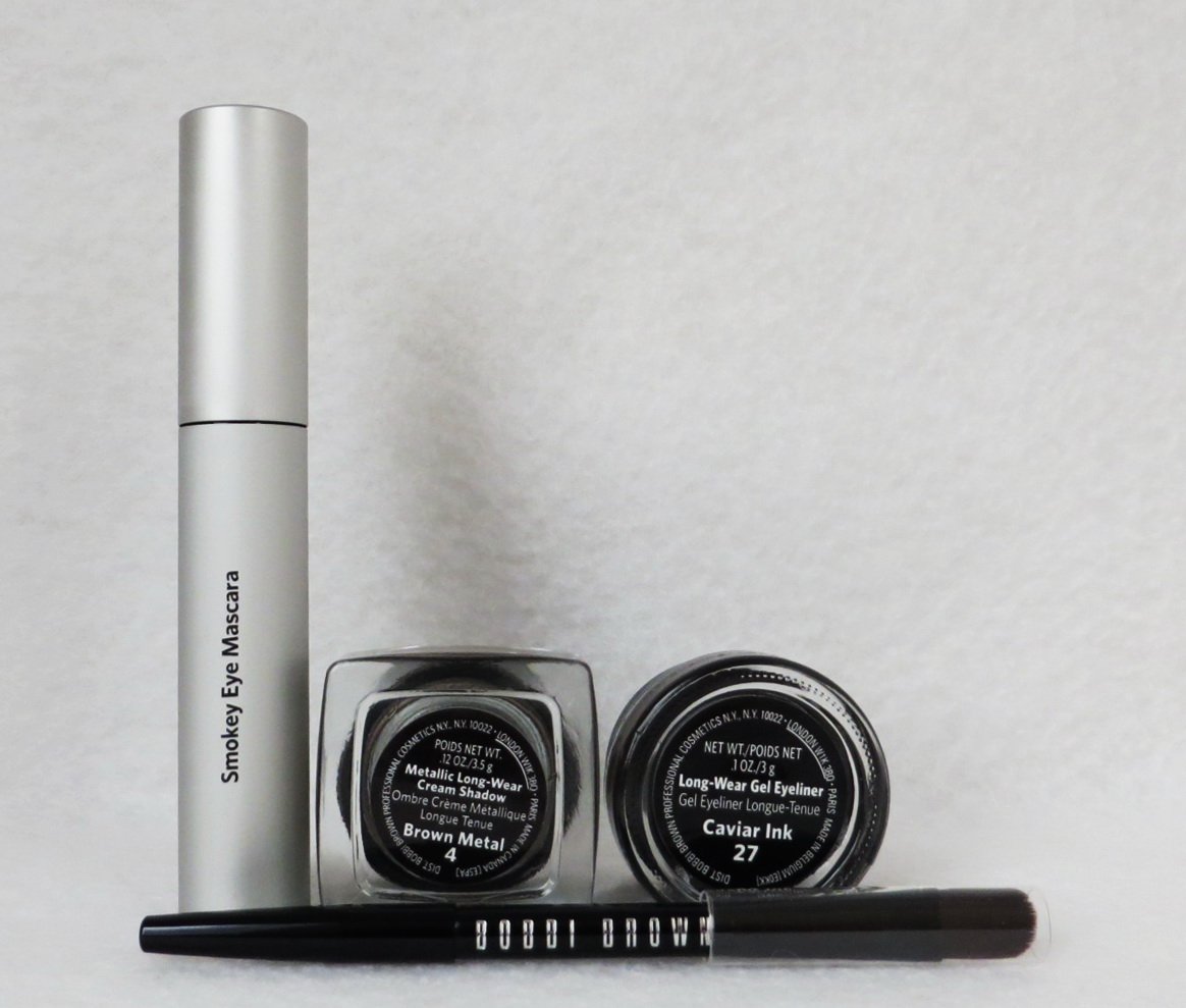 Bobbi Brown Long-Wear 4-Piece Eye Makeup Set - Waterproof Mascara, Smudge-Proof Gel Eyeliner, Metallic Cream Eyeshadow with Mini Brush | $109.50 Value | Perfect for Day to Night Looks, Special Occasions & Professional Makeup Artists