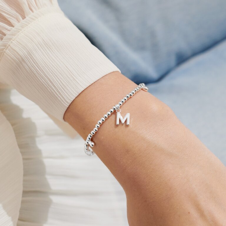 Joma Alphabet 'M' Initial Bracelet - Sterling Silver Letter Charm Bracelet for Women, Girls | Perfect Gift for Birthday, Anniversary, Graduation