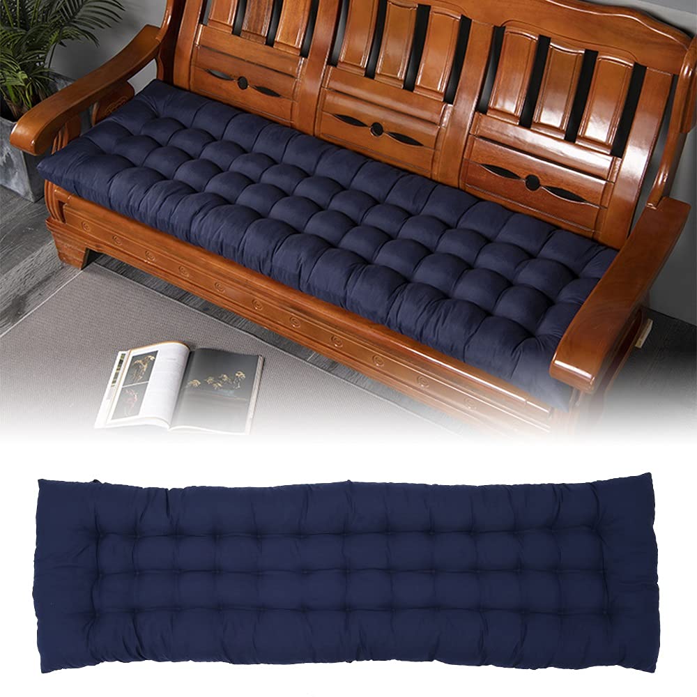**Premium Indoor/Outdoor Bench Cushion - Thick & Soft Patio Loveseat Swing Cushion with Secure Ties - Navy Blue Seat Pad for Garden, Porch & Deck Furniture (Loveseat Size, Chair Not Included) - Perfect for Relaxing on Swings, Benches & Outdoor Loungers**