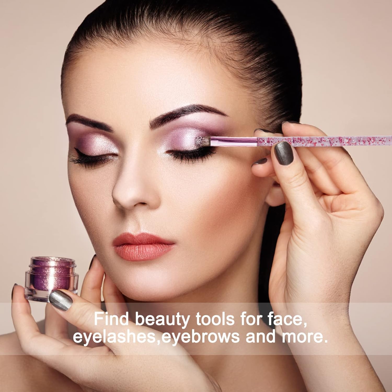 Glamzone 12-Piece Professional Travel Makeup Brush Set with Portable Case - Foundation, Blush, Powder, Eyeshadow, Eyebrow & Lip Brushes - Perfect Gift Kit (Glitter Pink) | Ideal for On-the-Go Makeup, Travel Essentials & Professional Makeup Artists