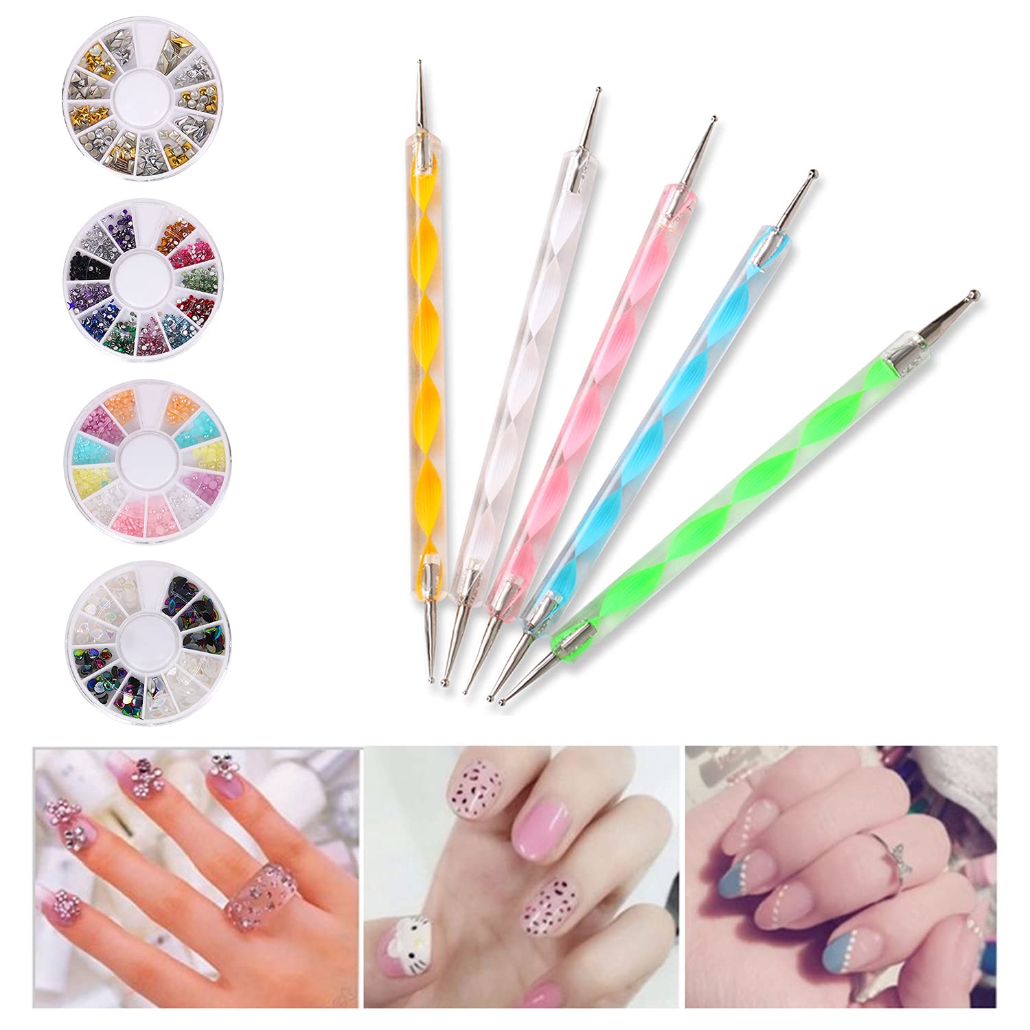 Professional Nail Art Kit with LED Nail Dryer Lamp, USB Charging Nail Pen, Dotting Tools & Manicure Accessories - Pink Beauty Set for Home Salon & DIY Nail Designs - Perfect for Gel Polish, Acrylic Nails & Nail Art Beginners