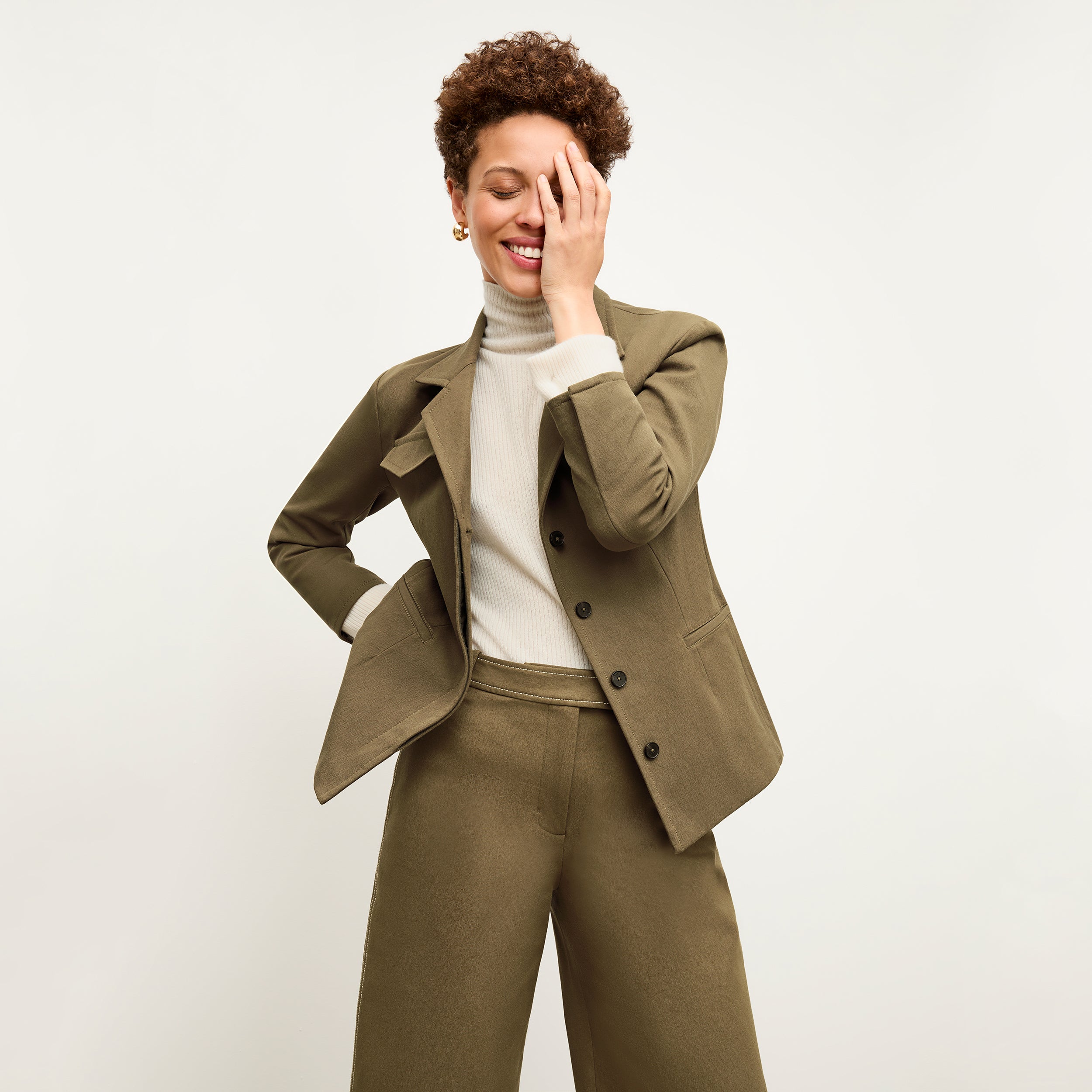 Abby Jean Contrast Stitch Eco-Friendly Better Than Denim Jeans in Oregano - Perfect for Casual Outfits and Sustainable Fashion