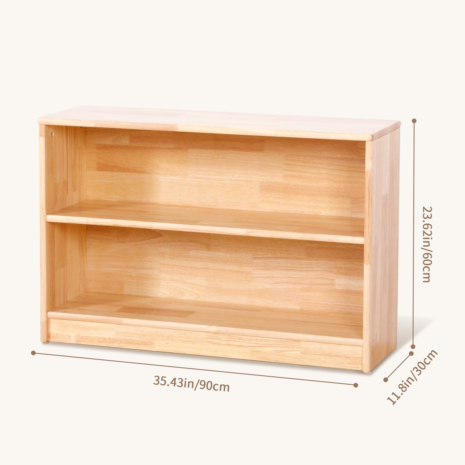 Rubber Wood Montessori Shelf & Toy Storage Organizer - 35.4