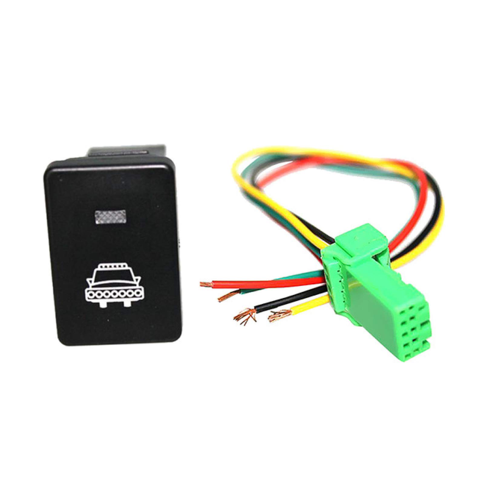 2008-ON Toyota Sequoia 12V Fog Light Switch - Single Pole ON/OFF Push Button with White LED Indicator, Self-Locking Automotive Electrical Switch for Off-Road Driving & Nighttime Visibility