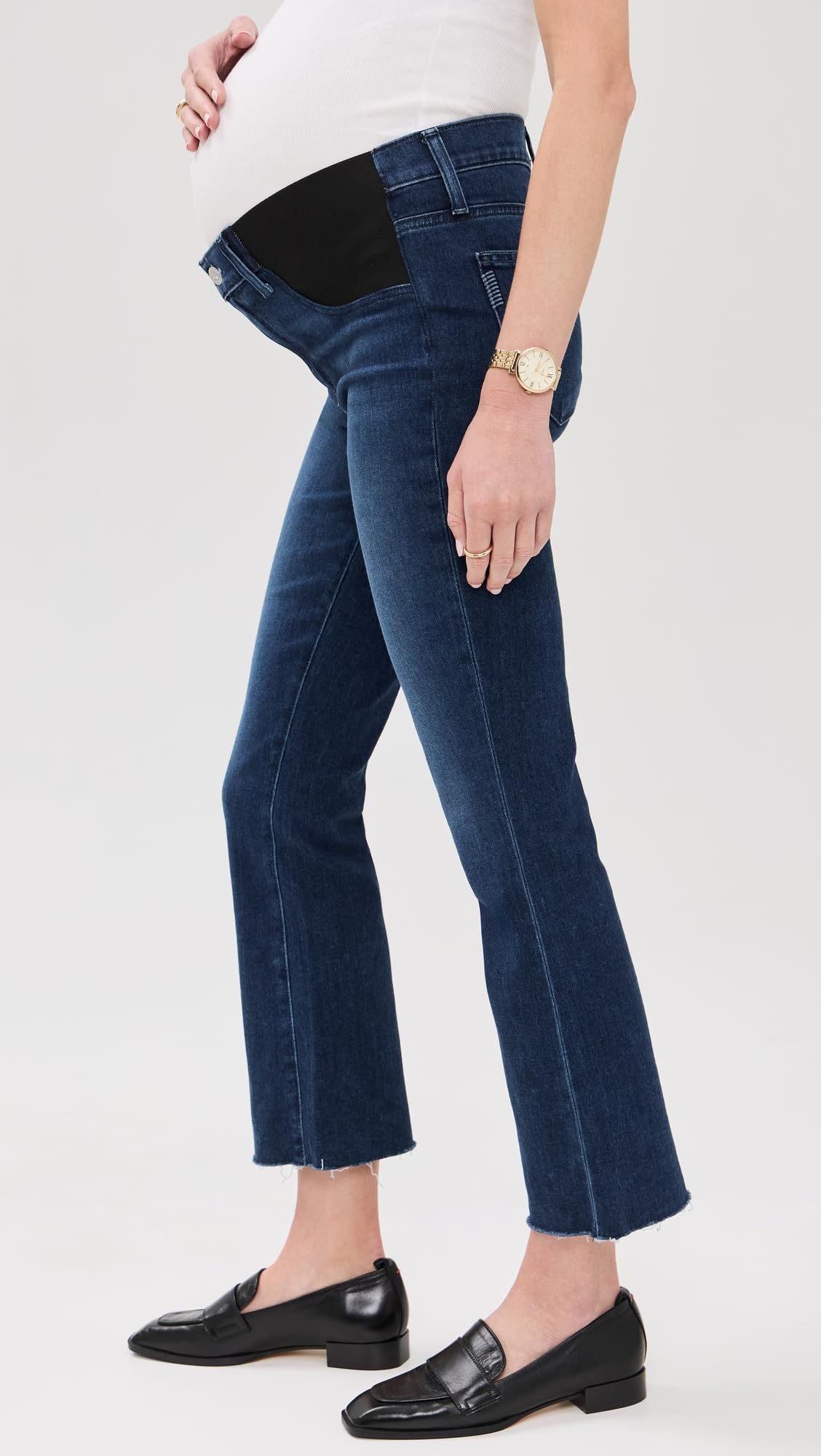 PAIGE Women's Claudine Maternity Jeans with Raw Hem - Stretch Denim Pants for Pregnant Women | Comfortable & Stylish Pregnancy Outfit for Work & Casual Wear