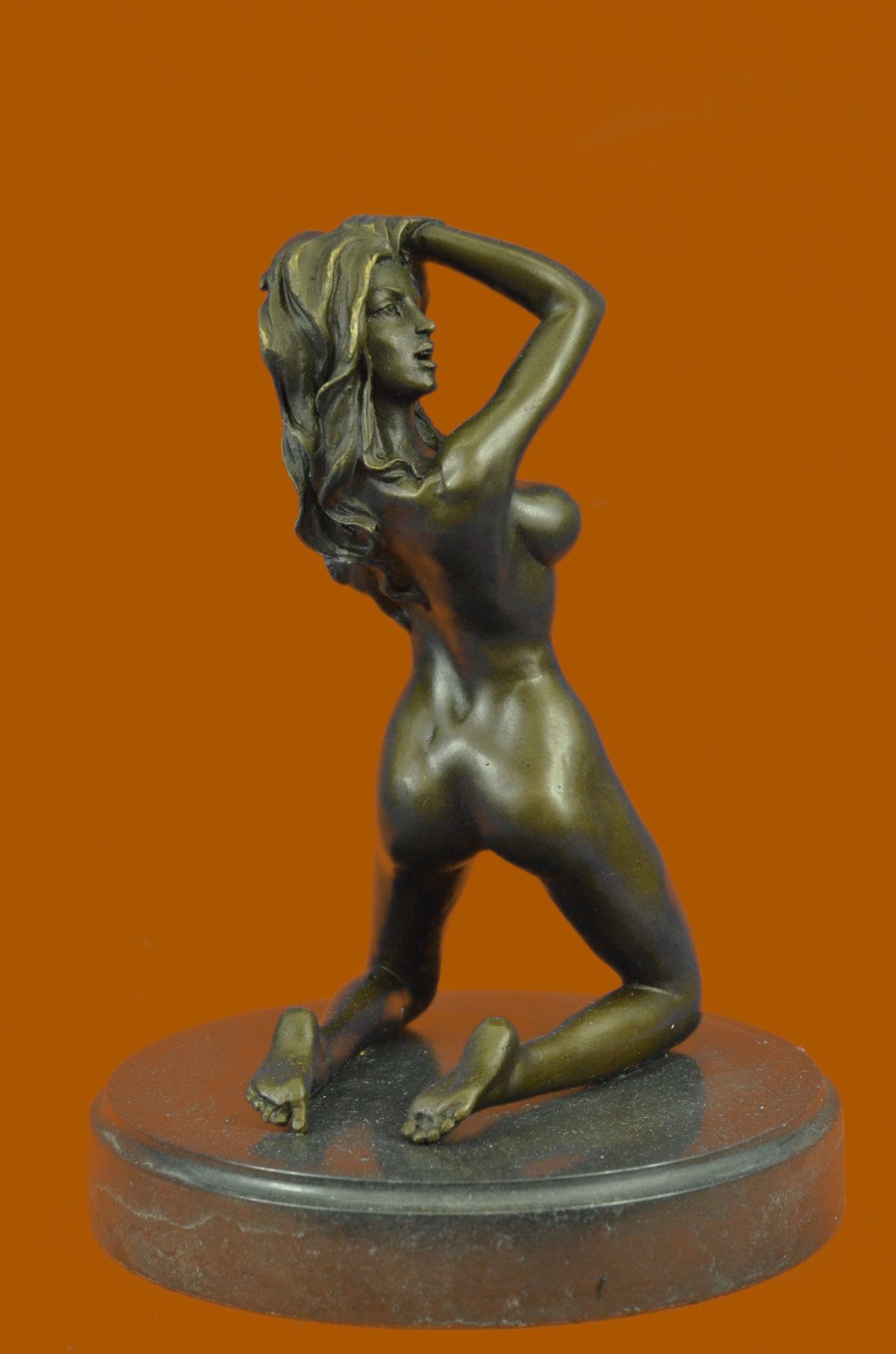 Handmade Museum-Quality Bronze Sculpture Bookend - Naked Girl Statue for Bookshelves & Home Decor | Perfect for Office, Library, and Gift Giving