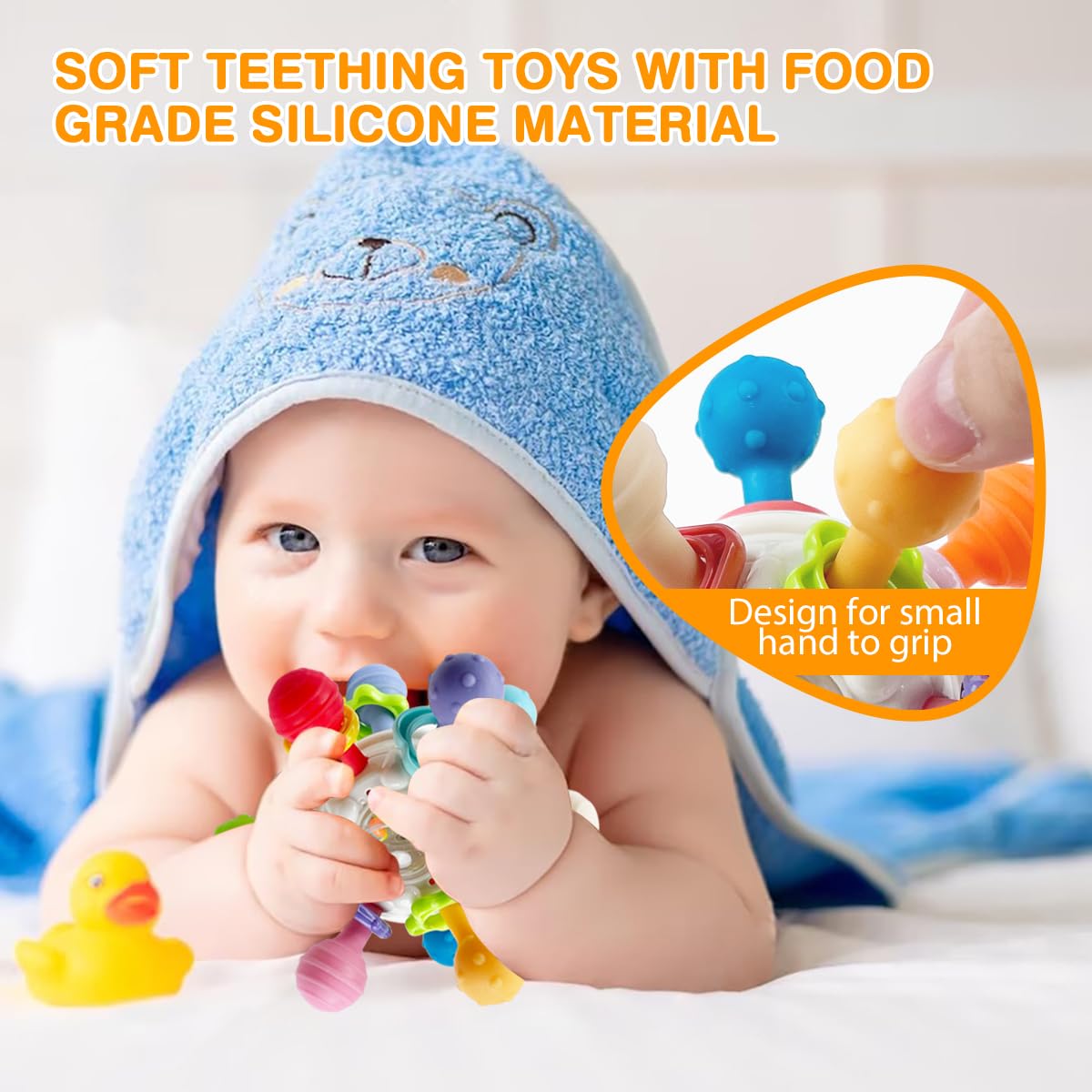 Montessori Baby Toys for 0-12 Months - Safe Teething Toys & Developmental Infant Gifts for Boys & Girls (0-3, 6, 9, 12 Months) - Newborn Essentials Must Haves - Perfect for Early Learning & Soothing Sore Gums at Home or Travel