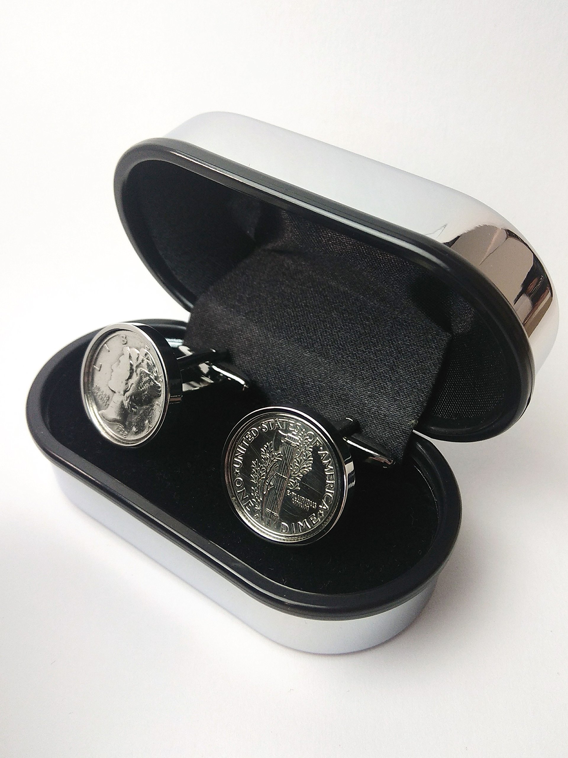 Genuine 1946 Coin Cufflinks - Rhodium Plated Vintage Birthday Gift for Men - Perfect 1946 Birthday Present, Anniversary & Father's Day Gift Idea