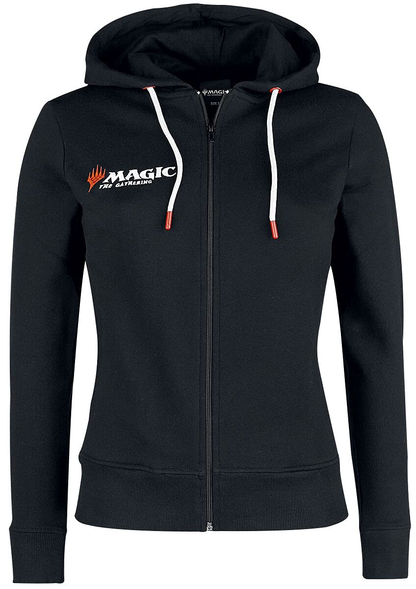 Official Magic The Gathering Women's Black Zipped Hoodie - Size L | MTG Merchandise for Gaming Enthusiasts & Casual Wear