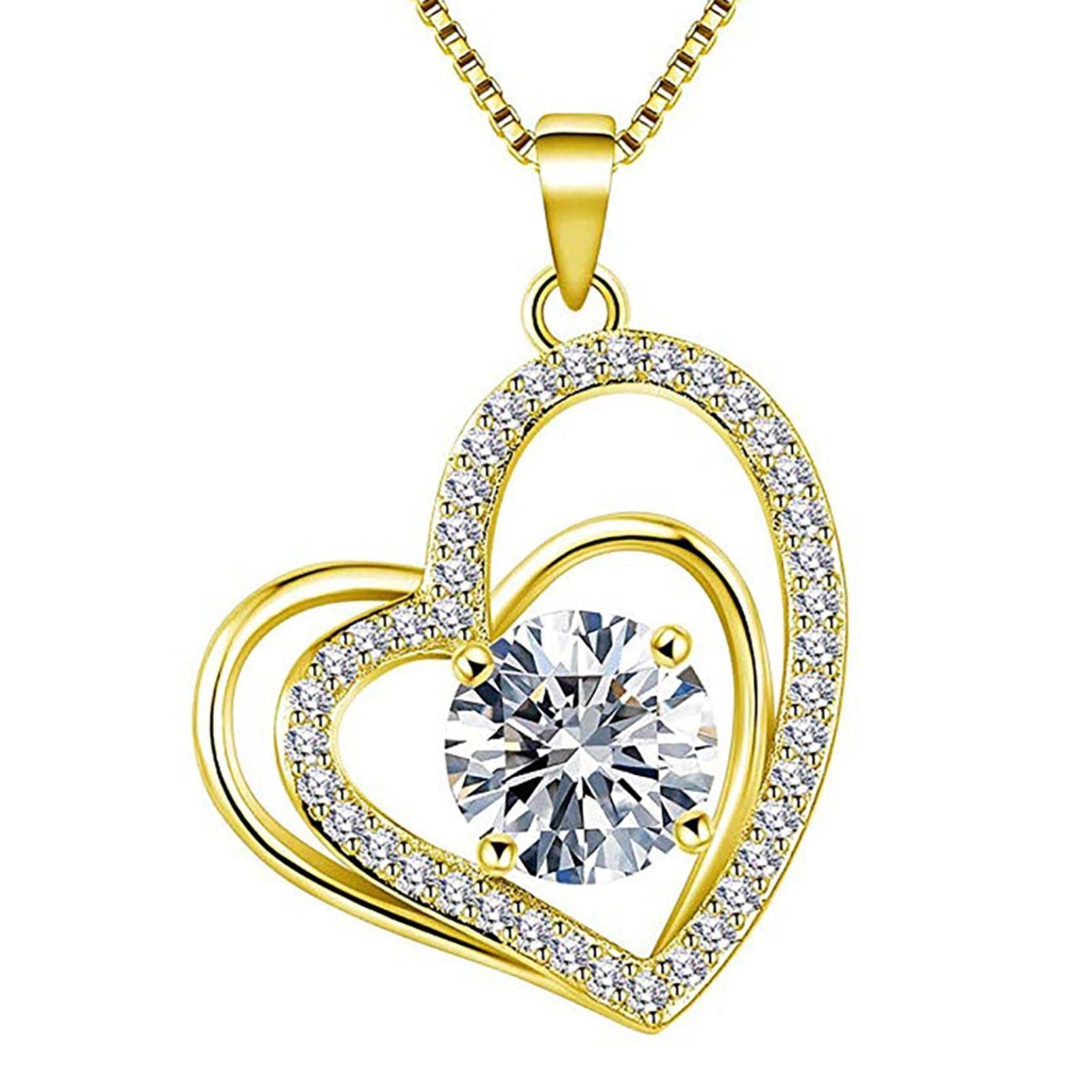 Koippimel Double Heart Layered Necklace - Smart Love Choker Jewelry for Women & Girls | Couple Necklace with Glitter Initials | Perfect for Anniversaries, Valentine's Day & Romantic Gifts