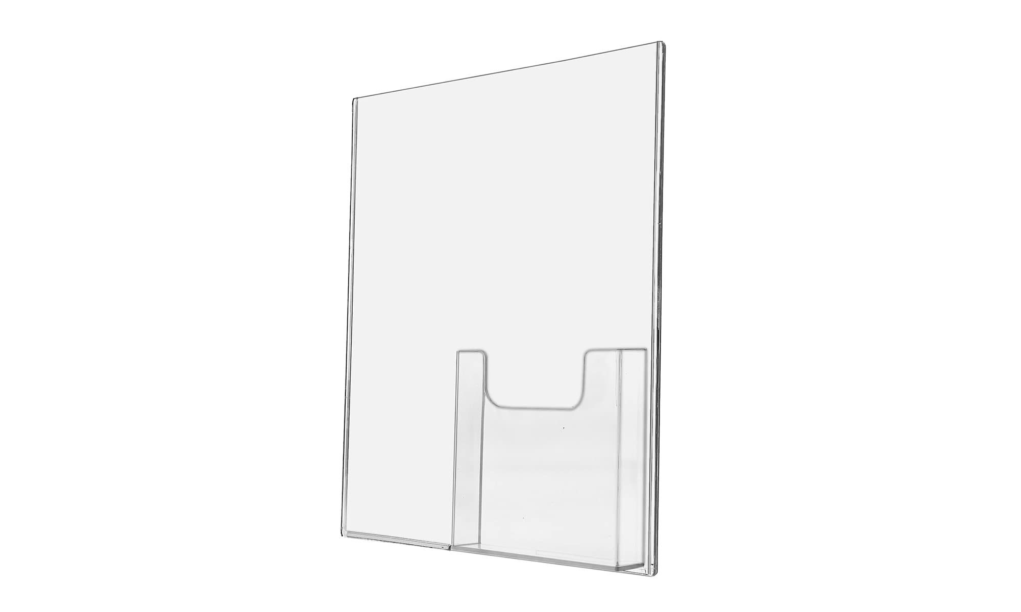 2 Pack Clear Acrylic Wall Sign Holder 8.5 x 11 Inch with Double Sided Tape & Trifold Pocket - Perfect for Museums, Tourist Attractions, Retail Stores and Office Bulletin Boards