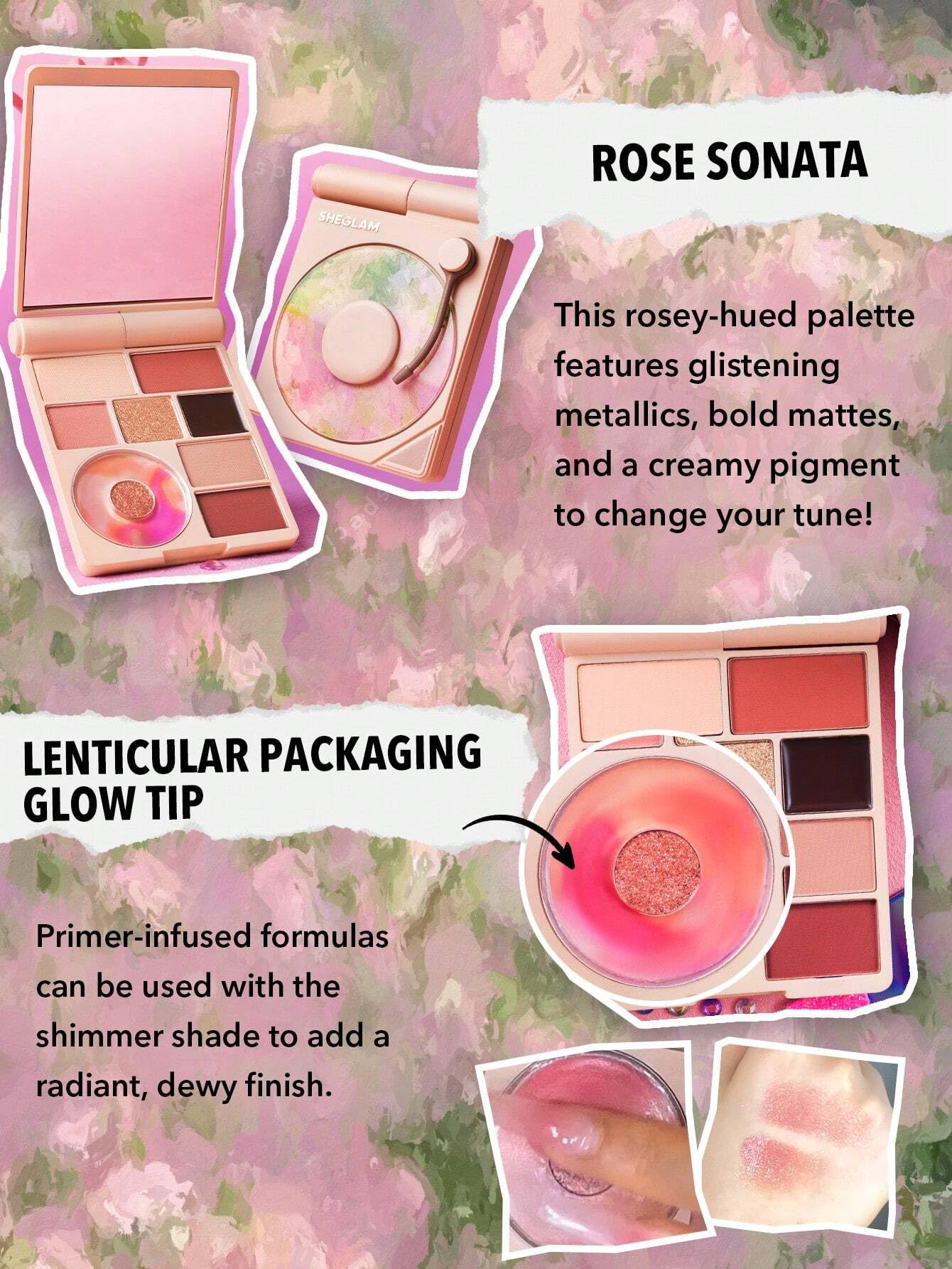 SHEGLAM VINYL POP COLOR PALETTE - Rose Sonata Eyeshadow Palette | 12 Highly Pigmented Matte & Shimmer Shades | Vegan & Cruelty-Free Makeup for Everyday & Party Looks