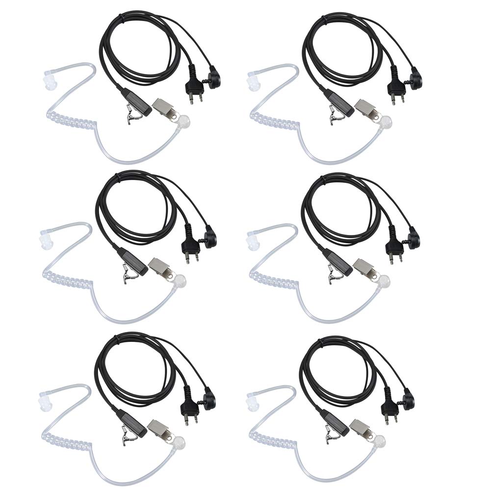 6-Pack Walkie Talkie Headset with Mic for Midland GXT1000VP4 LXT500VP3 GXT1050VP4 GXT1000XB - Security Earpiece for Construction, Warehouse & Outdoor Activities