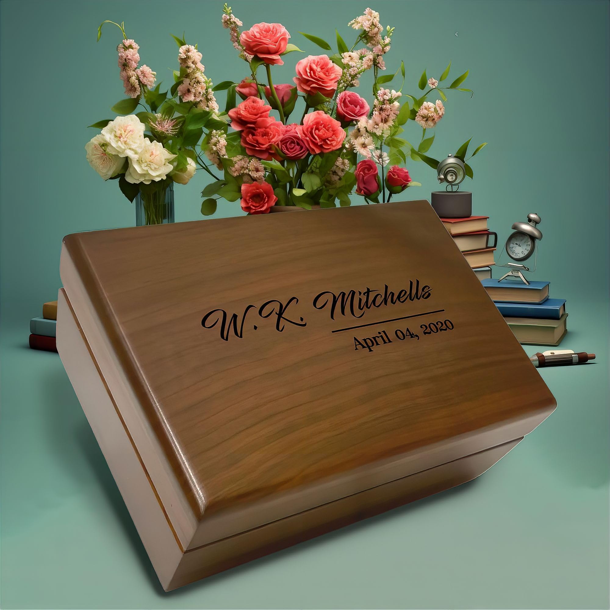Personalized Memory Box - Custom Engraved Keepsake Box for Couples | Wedding, Anniversary & Birthday Gift for Husband or Wife | Monogrammed Jewelry Storage Box | Perfect for Preserving Wedding Vows, Love Letters & Special Mementos