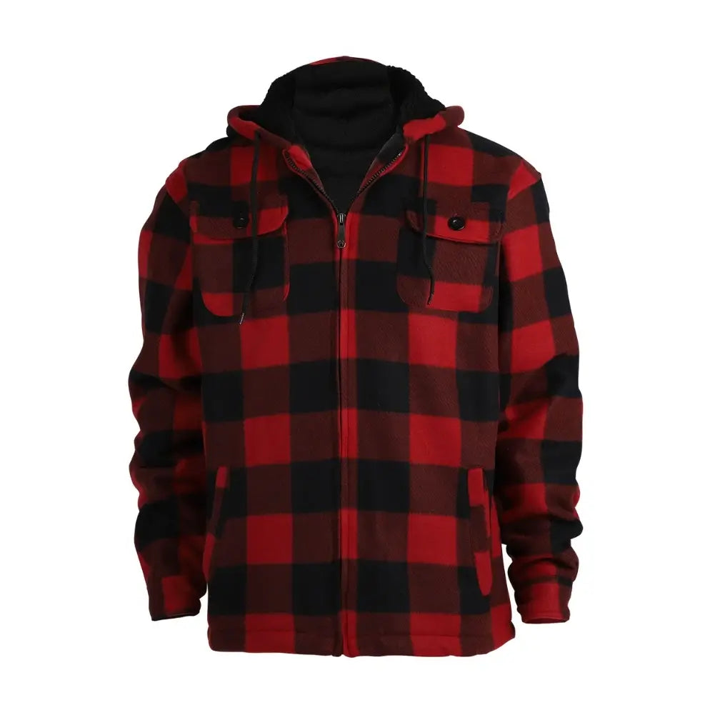 Men's Plaid Sherpa Lined Jacket - Warm Winter Flannel Shirt Jacket for Outdoor Activities & Casual Wear