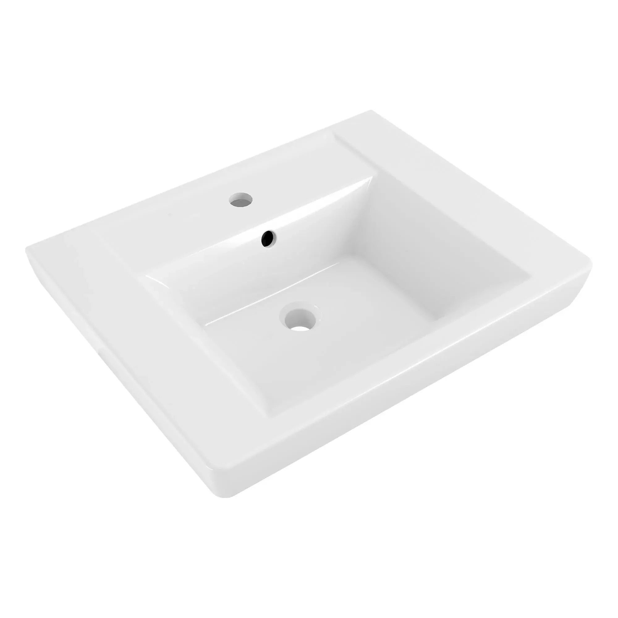 Boulevard® Center Hole Only Pedestal Sink Top - Modern Bathroom Vanity for Small Spaces, Perfect for Powder Rooms & Guest Baths