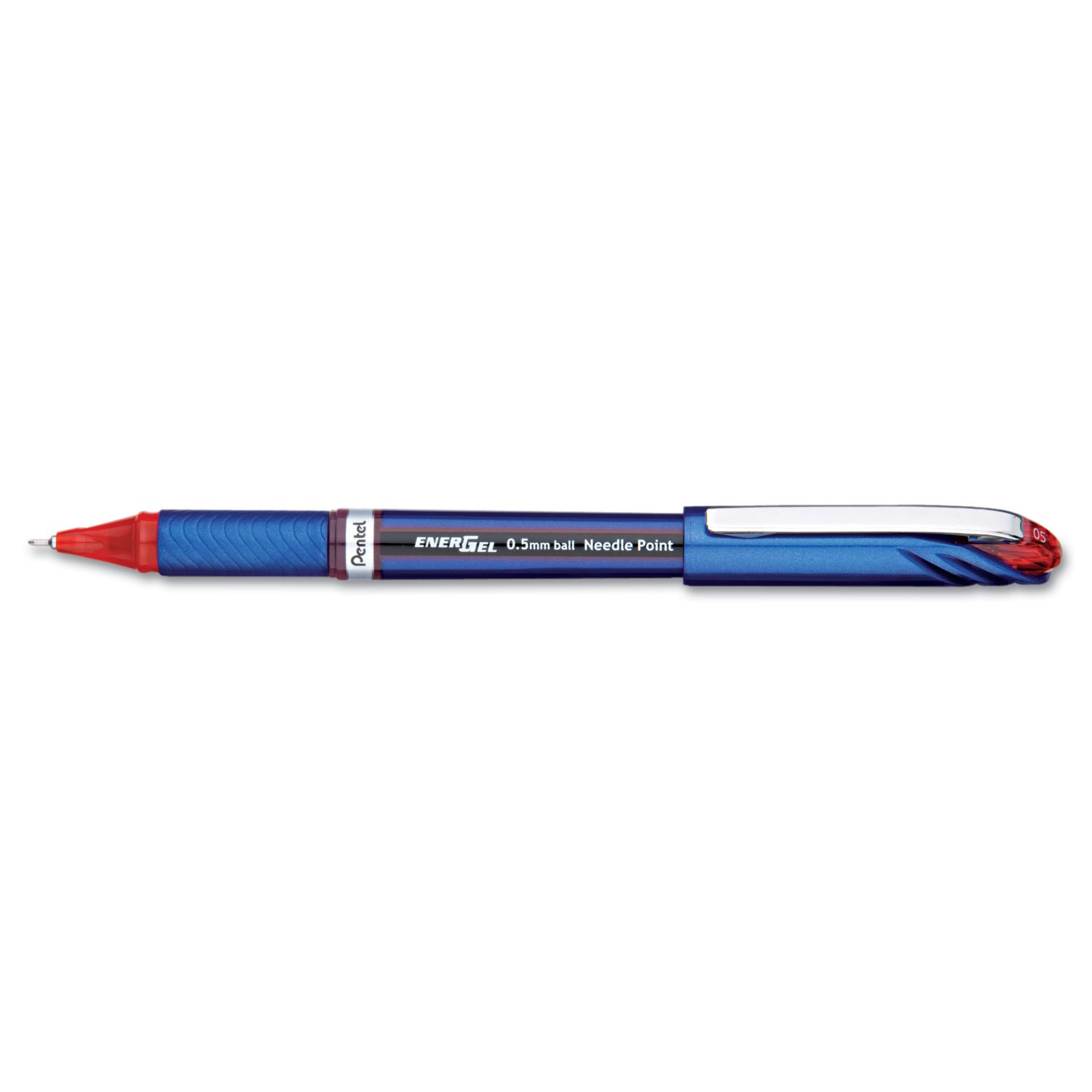 Pentel BLN25B EnerGel NV Liquid Gel Pen - 0.5mm Fine Point, Red Barrel with Red Ink (Pack of 12) - Smooth Writing for Office, School & Note Taking