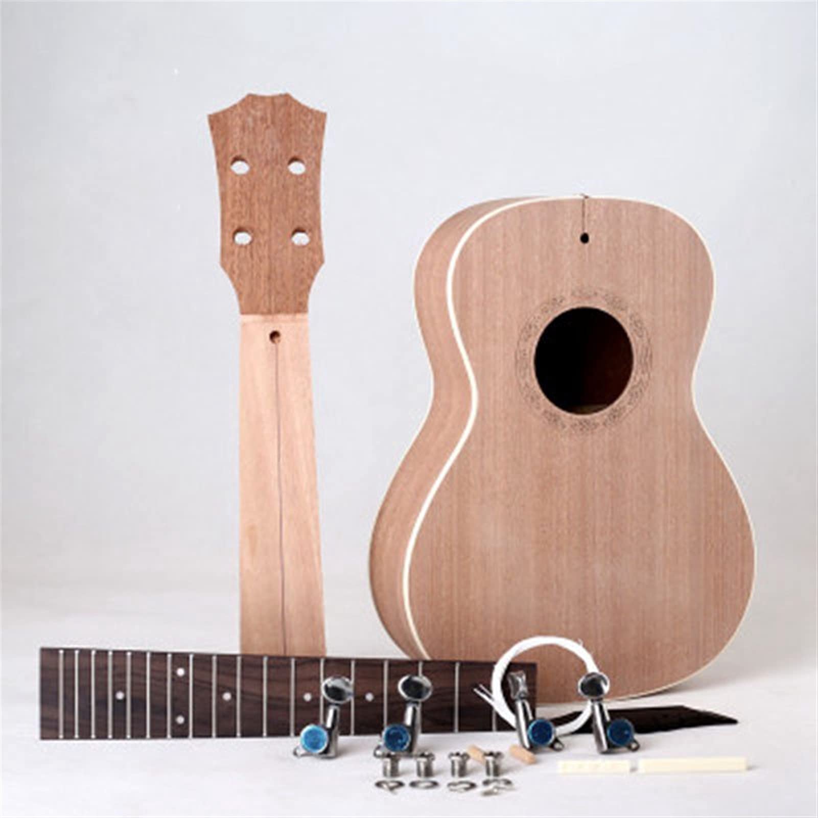 23 Inch Unfinished Ukulele DIY Kit - 4-String Handmade Guitar Kit for Adults & Beginners (Perfect for Music Lovers, DIY Projects & Personalized Gifts)