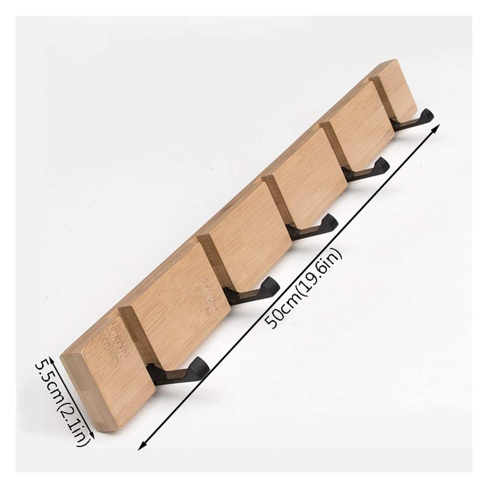 Foldable Bamboo Wall Mounted Coat Hook Hanger - Space Saving Clothes & Hat Organizer for Entryway, Bedroom, Closet & Bathroom Storage