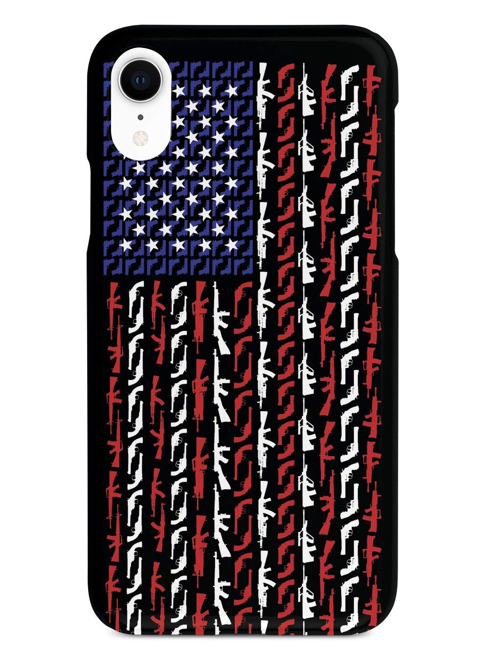 Patriotic American Flag 3D Textured Protective Phone Case for Apple iPhone XR - Durable Shockproof Cover with Guns Design - Perfect for Outdoor Activities, Travel & Daily Use