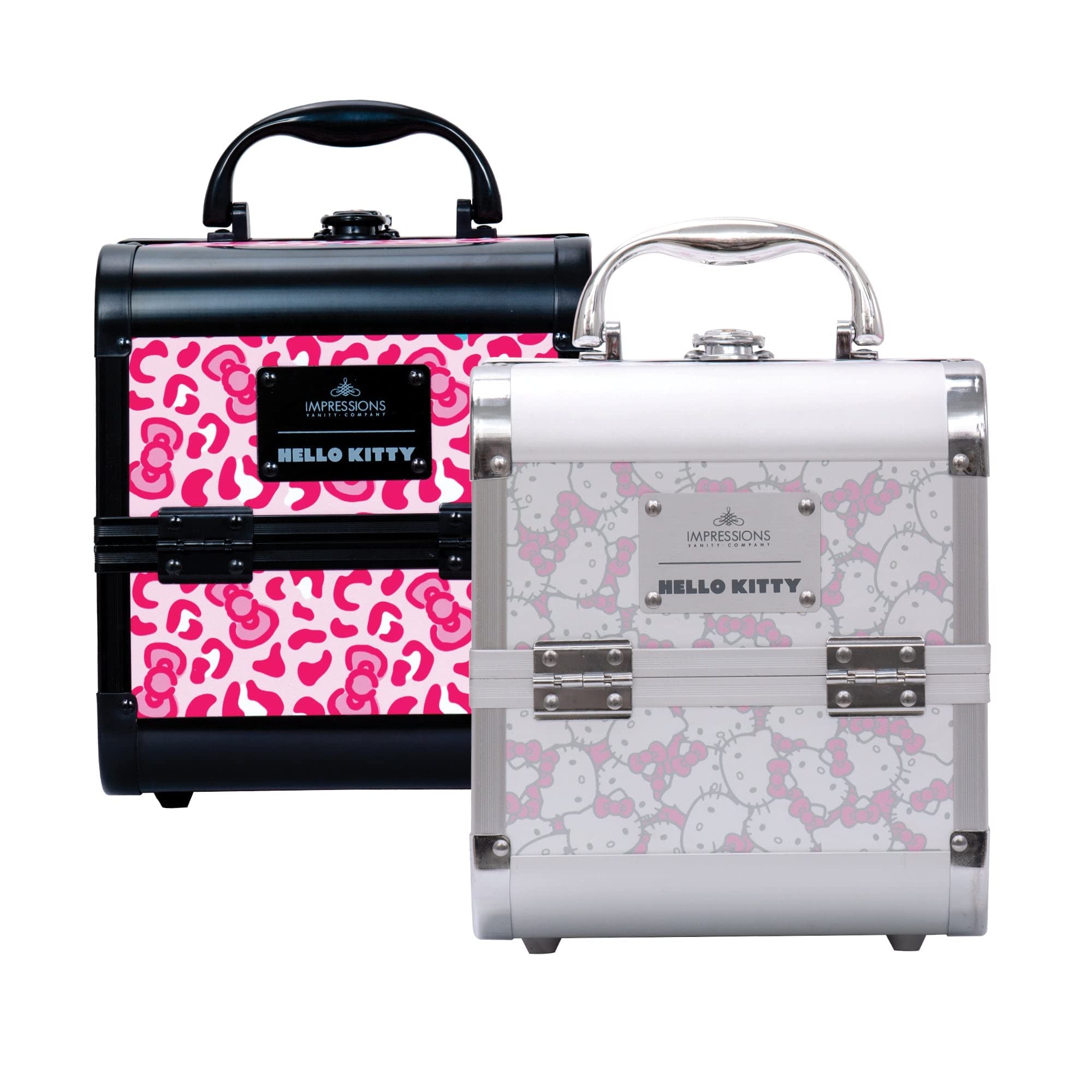 Hello Kitty Makeup Travel Case - Portable SlayCube Makeup Organizer with 2 Extendable Trays, Flip Top Mirror & Durable Outer Shell (White/Pink) - Perfect for Travel, Home Vanity & On-the-Go Touch Ups