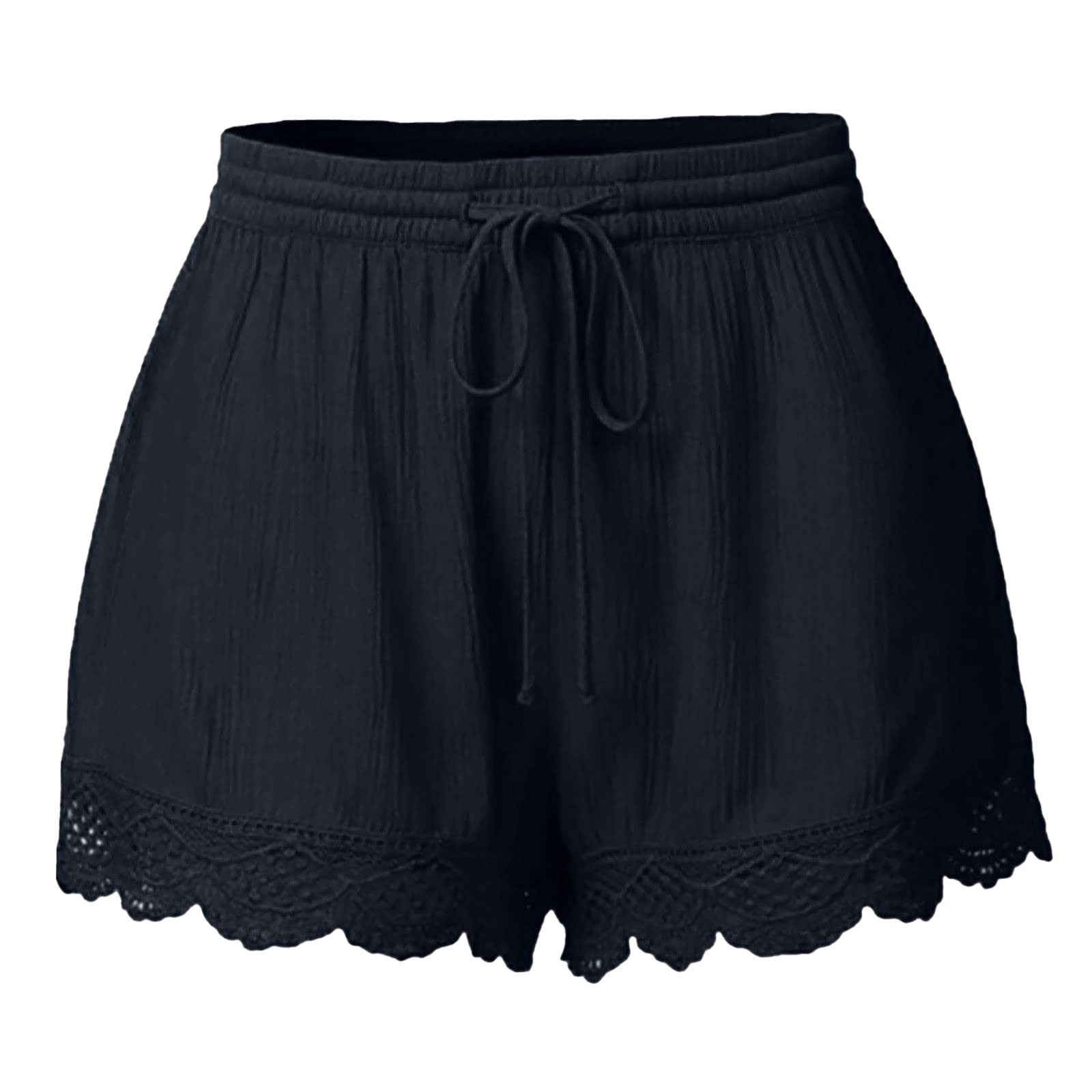 Women's Oversized Lace Bandage Yoga Shorts - High Waist Sport Leggings for Summer & Fall 2024 Fashion | Gym, Running, Lounge & Casual Wear