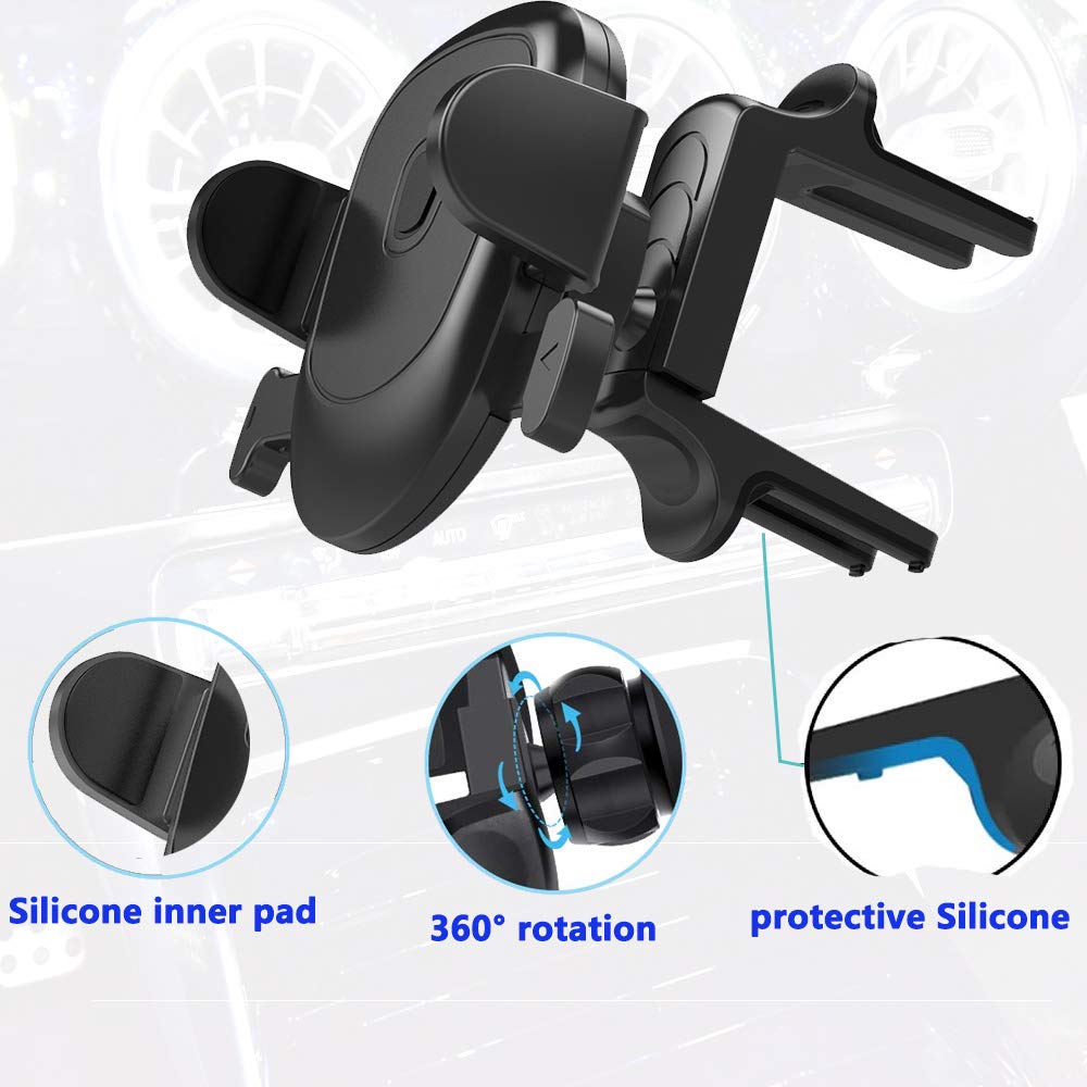 Universal Car Phone Mount Holder - Compatible with Mercedes-Benz A/B/C/E/S-Class, Ford Mustang, Mini Countryman/Cooper S - Auto Locking Air Vent Cell Phone Holder for Safe Driving & GPS Navigation