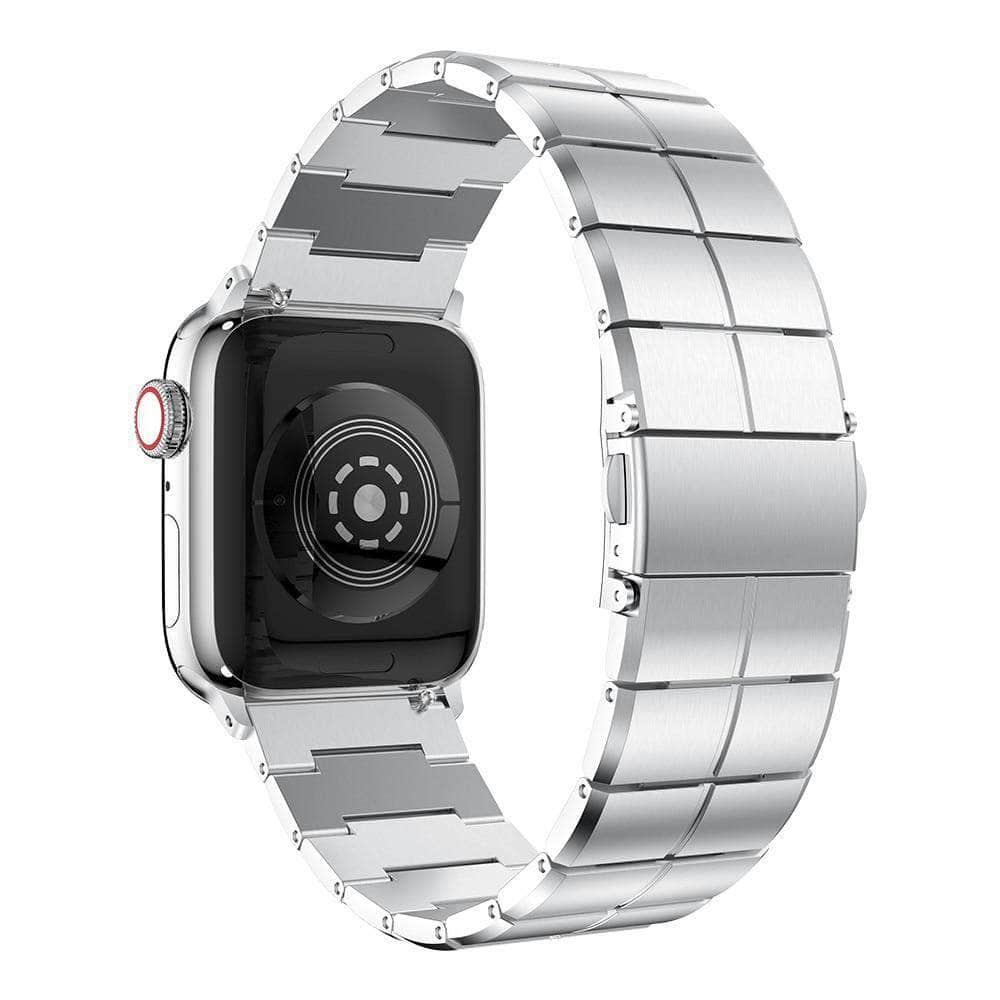 Premium Stainless Steel Metal Strap for Apple Watch Series 6/5/4/3/2/SE - 44mm 42mm 40mm 38mm Sizes - Durable Adjustable Link Bracelet - Perfect for Business, Formal Events & Everyday Wear
