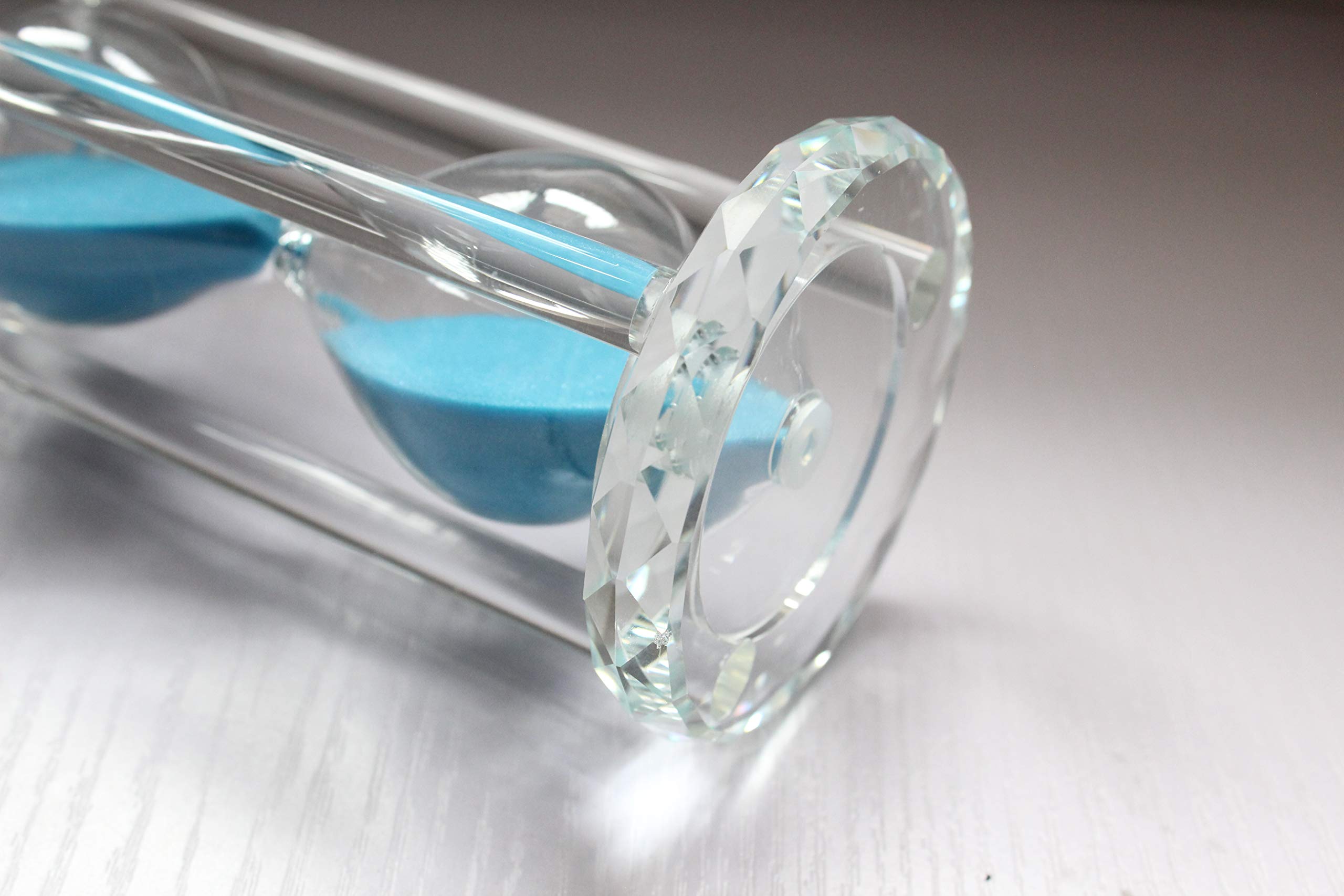 60 Minute Hourglass Timer - Crystal Sand Timer with Diamond Carving Surface - Perfect for Kitchen, Office, Desk Decor - Great Christmas & Birthday Gift (Blue) | Use for Cooking, Study Time Management, Yoga Meditation & Home Decoration