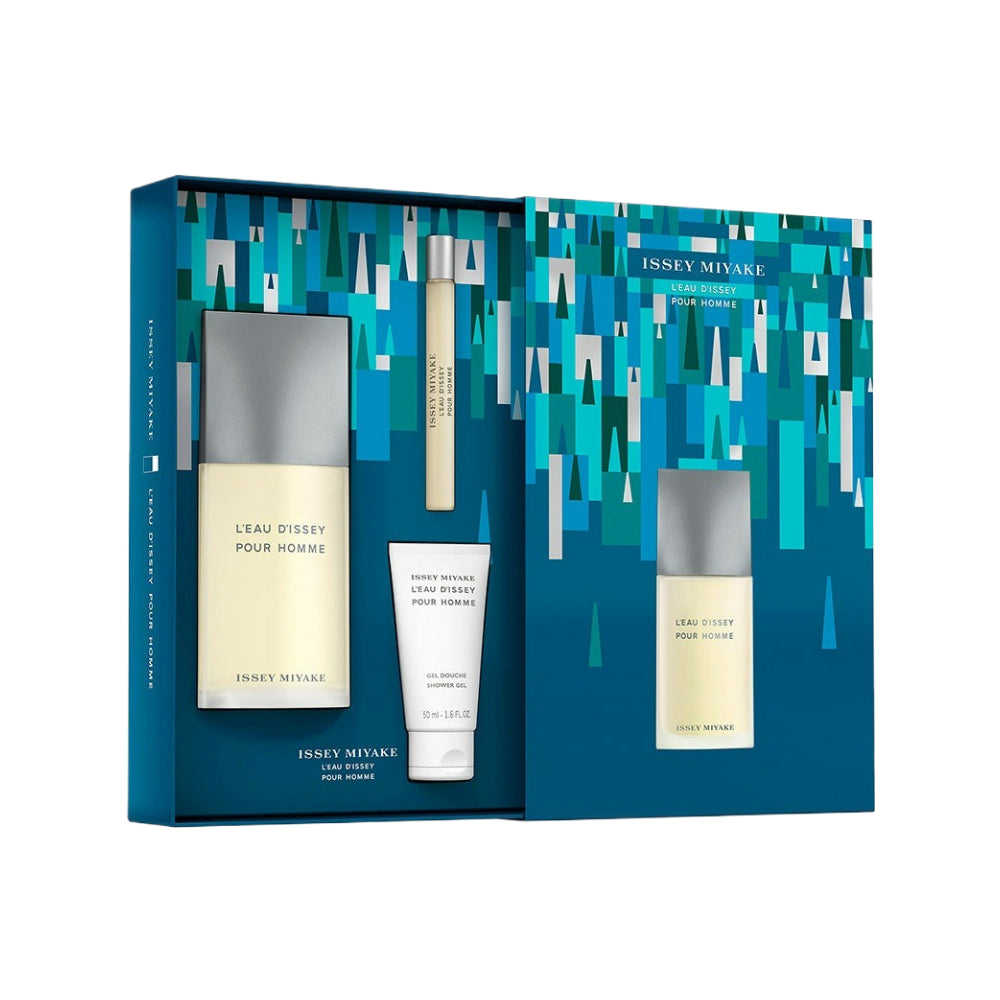 Issey Miyake L'Eau d'Issey Pour Homme Eau De Toilette Gift Set - 3 Piece Fragrance Collection (125ml) | Fresh Citrus Aromatic Cologne for Men | Perfect for Daily Wear, Office & Special Occasions