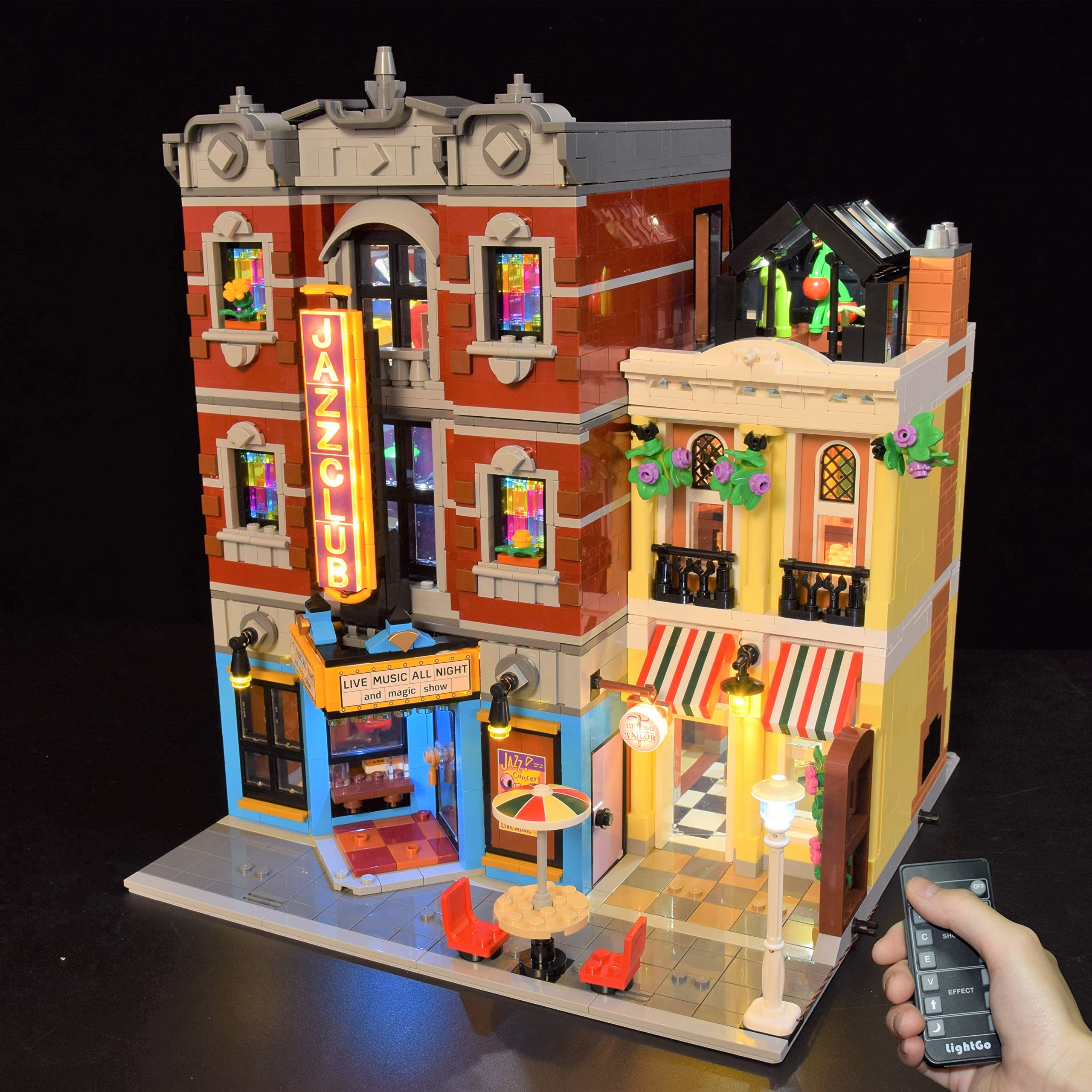 Remote Control LED Lighting Kit for Lego 10312 Jazz Club Modular Building Set - Compatible with Lego Creator Expert - Perfect for Display & Nighttime Illumination