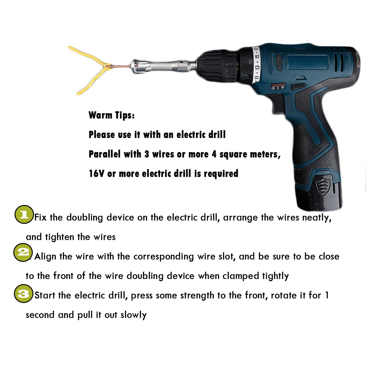 **Wire Twisting Tool & Stripper - Quick Connector for Power Drill Drivers, Simultaneous Stripping & Twisting Cable Tool (Silver-4) - Perfect for Electrical Work, DIY Projects & Home Repairs**