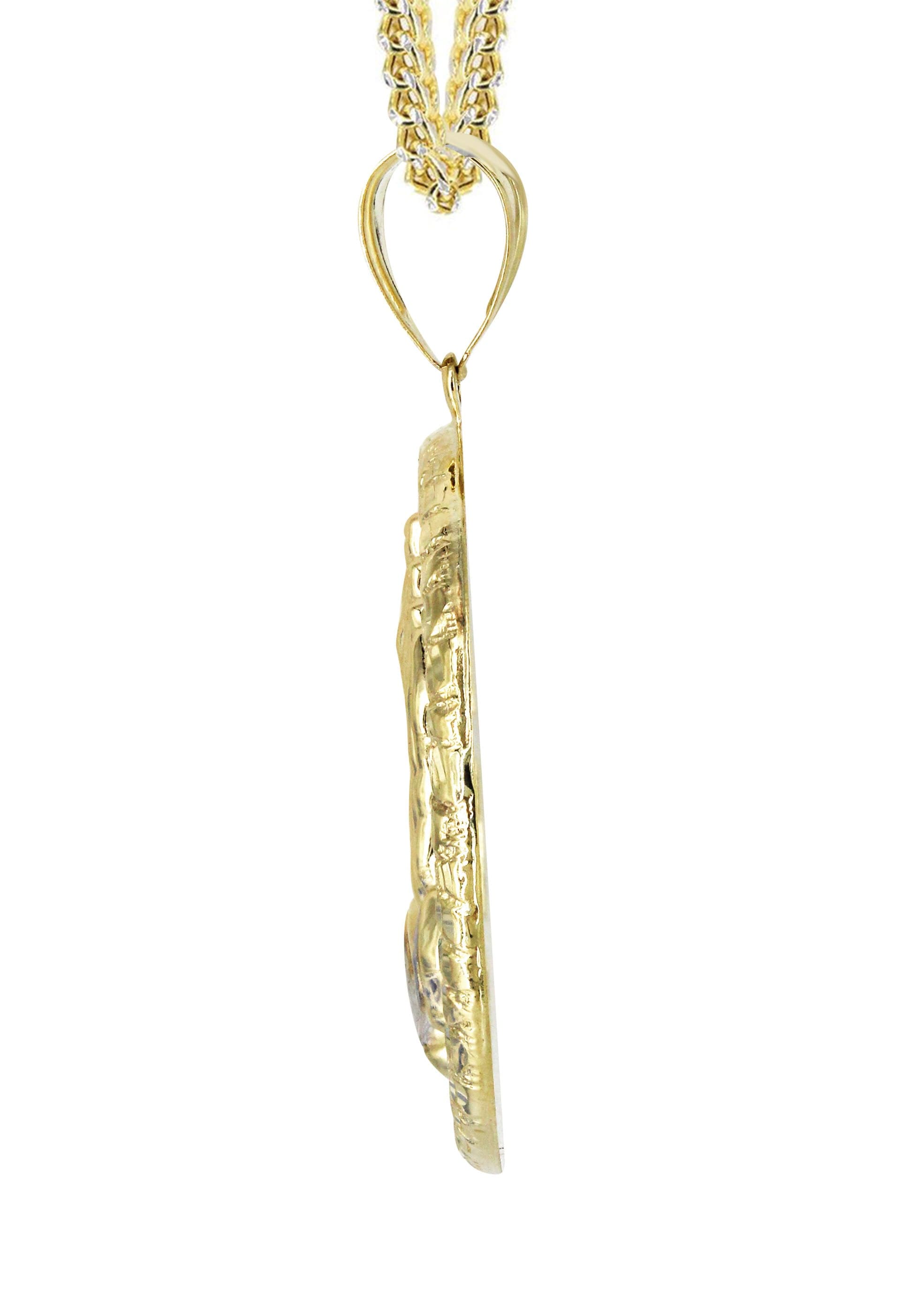 10K Yellow Gold Praying Hands Pendant Necklace for Women - 16.8 Grams Religious Jewelry - Perfect for Prayer, Church, Weddings & Spiritual Gifts