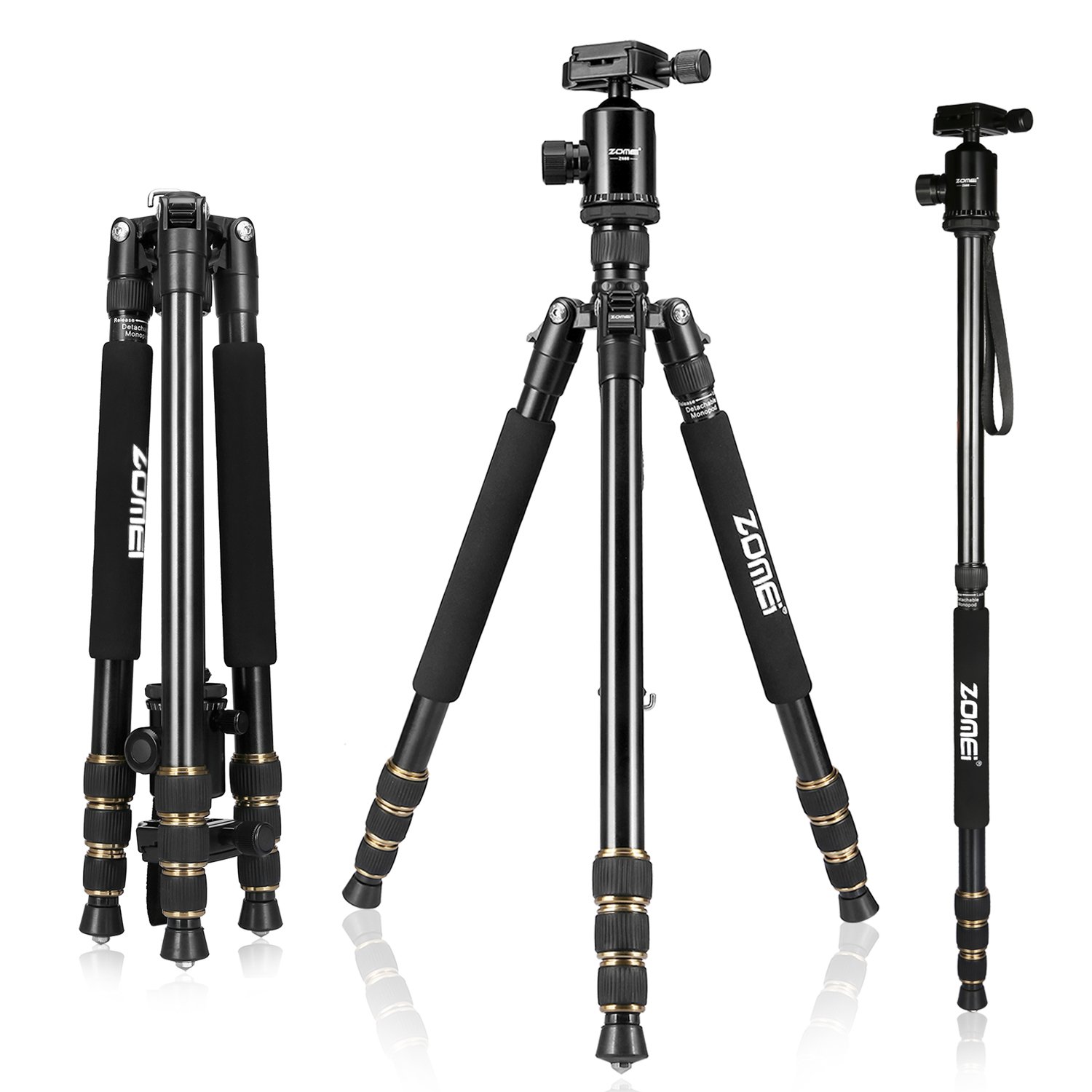 ZOMEI Z688 Lightweight Aluminum Alloy Travel Tripod & Monopod with Ball Head - Compact Camera Stand for Canon Nikon Sony DSLR - Perfect for Hiking, Vlogging & Outdoor Photography