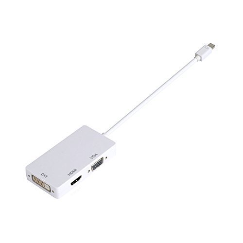 Mini DisplayPort to HDMI VGA DVI Adapter - Thunderbolt Compatible for MacBook Pro/Air - Connect External Monitors for Work & Gaming