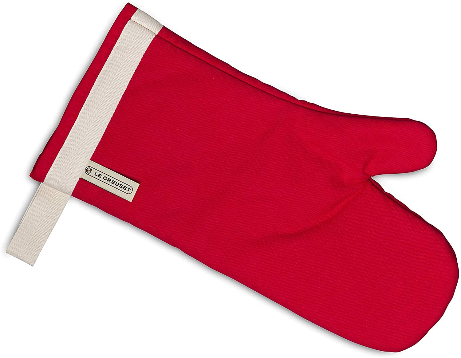 Le Creuset Heat Resistant Oven Mitt - Cherry Red Kitchen Glove for Baking, Grilling & Cooking - Perfect for Hot Pans, Pots & Baking Sheets