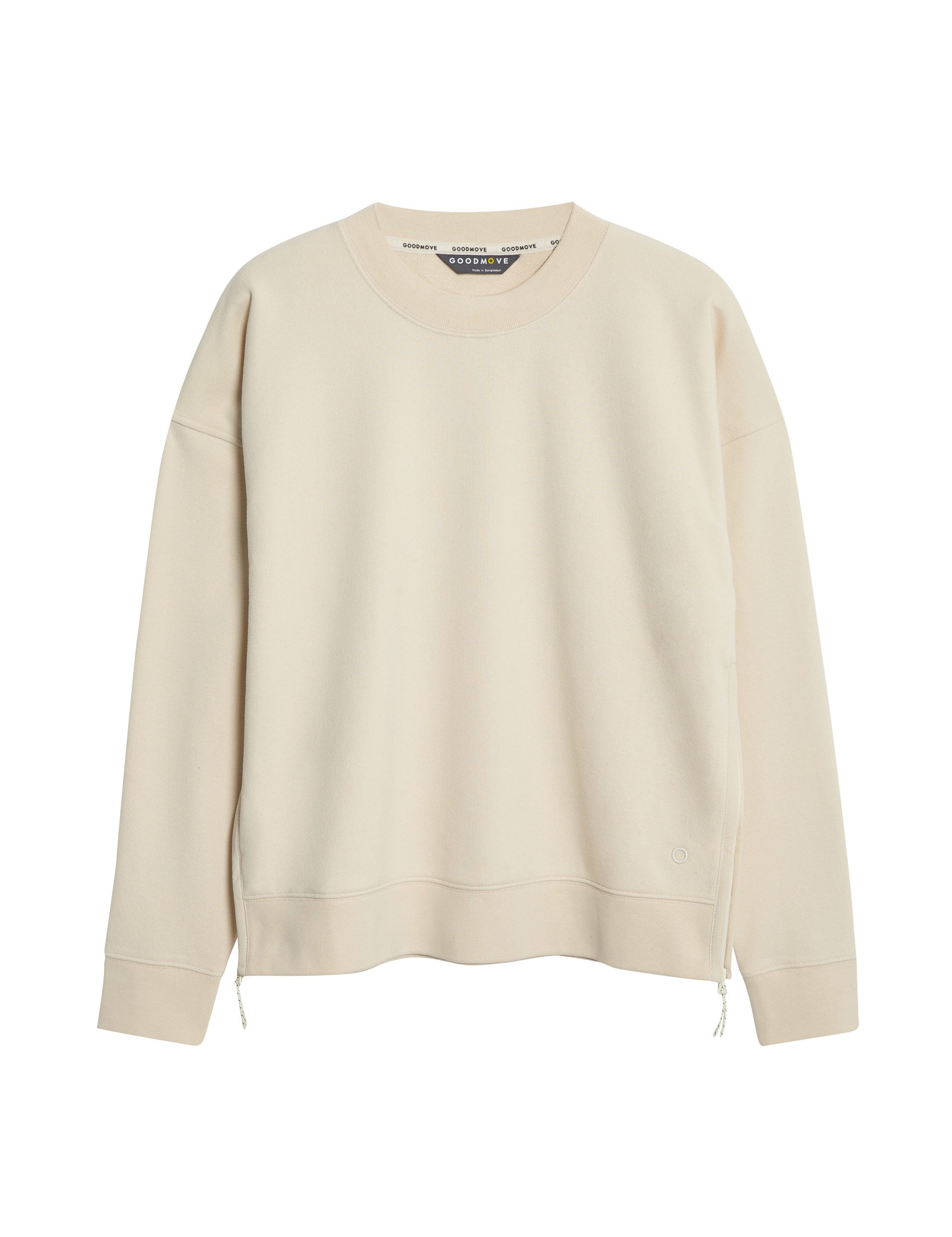 Premium Cotton Blend Mesh Panel Relaxed Sweatshirt for Women - Soft Ivory Pullover | Casual Wear, Lounge, Gym & Street Style Fashion