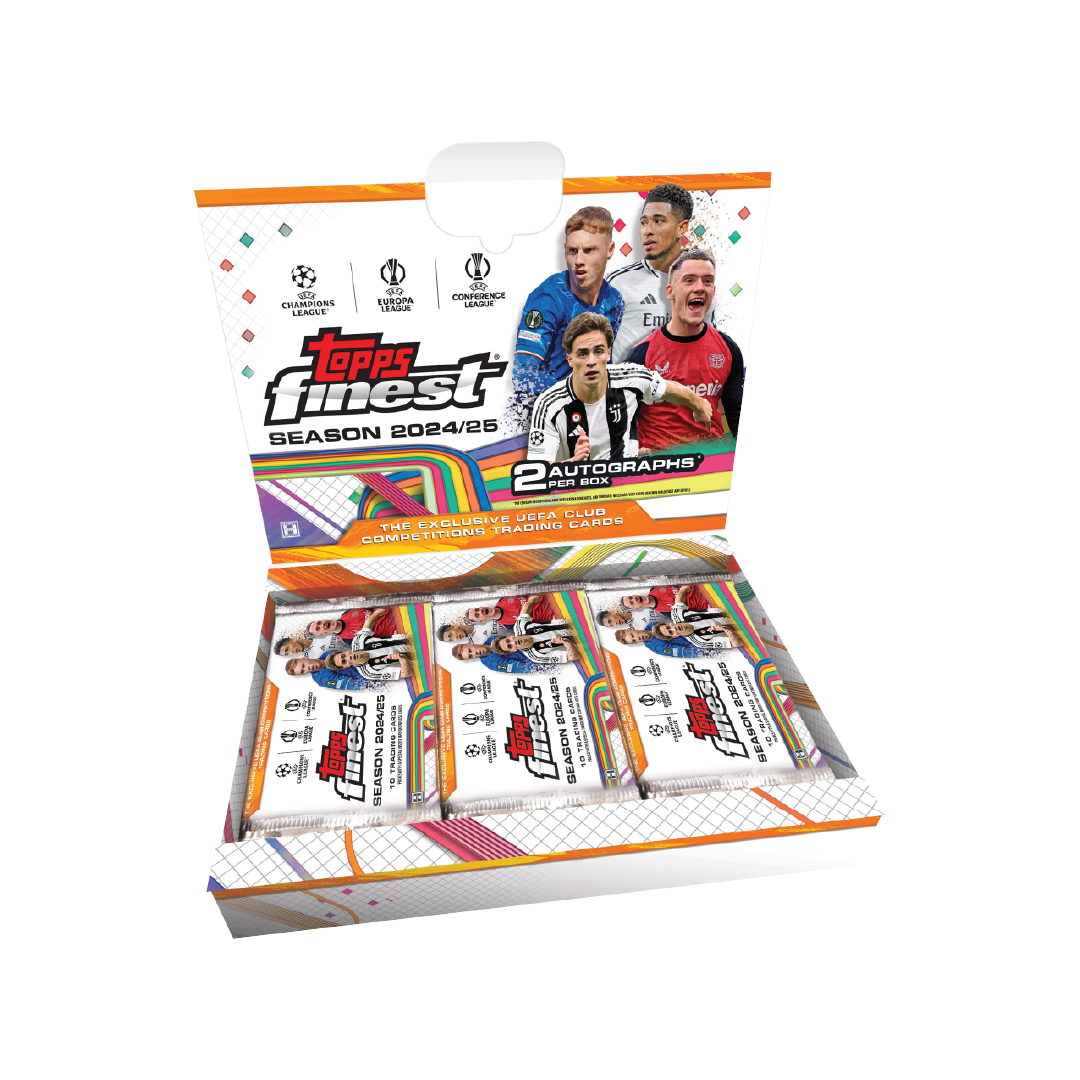 2024/25 Topps Finest UEFA Club Competitions Hobby Box - Premium Soccer Trading Cards Collection - Perfect for Collectors & Fantasy League Fans