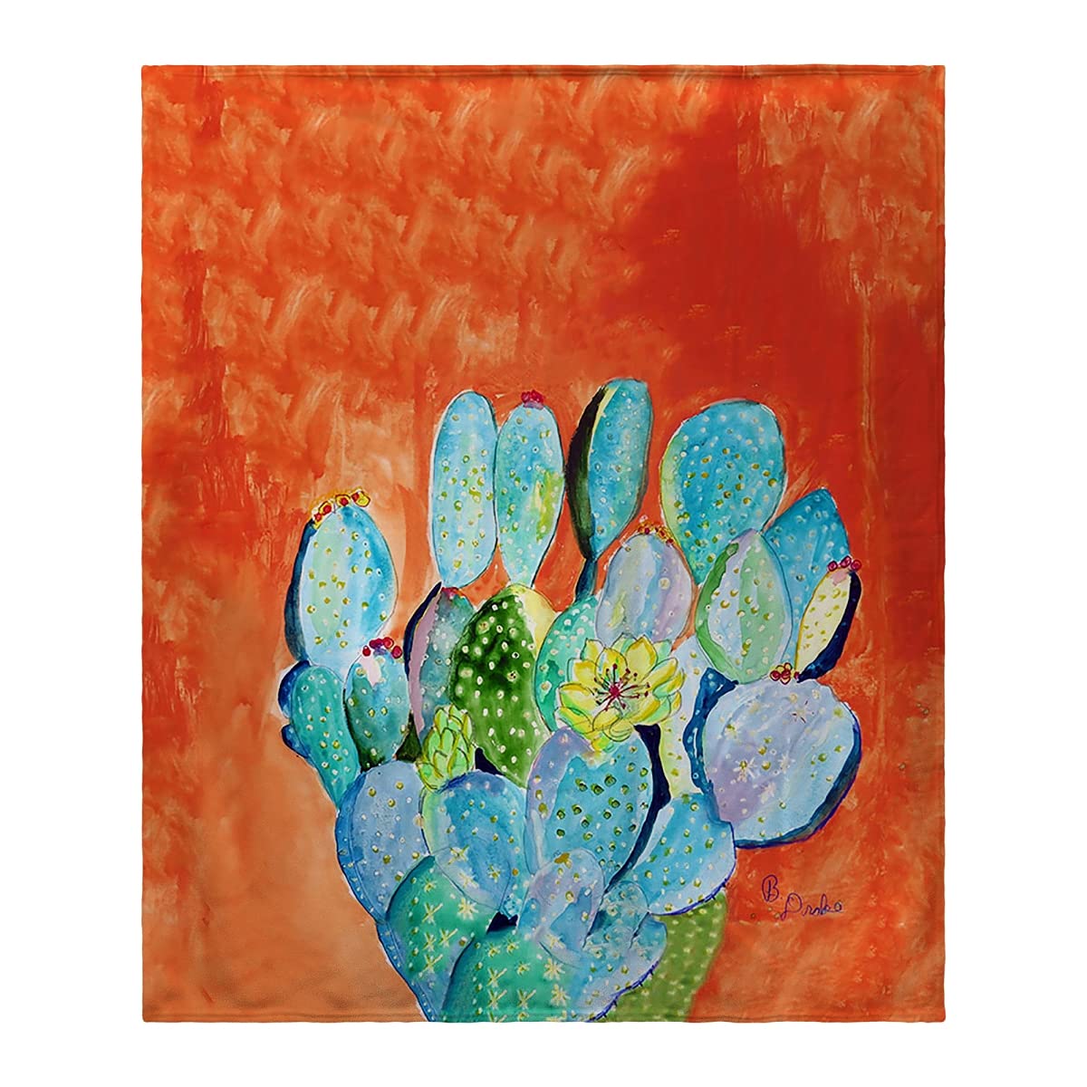 Betsy Drake Cactus II Fleece Blanket - Soft Cozy Throw Blanket for Couch, Bed & Home Decor - Perfect for Winter, Camping & Gifts