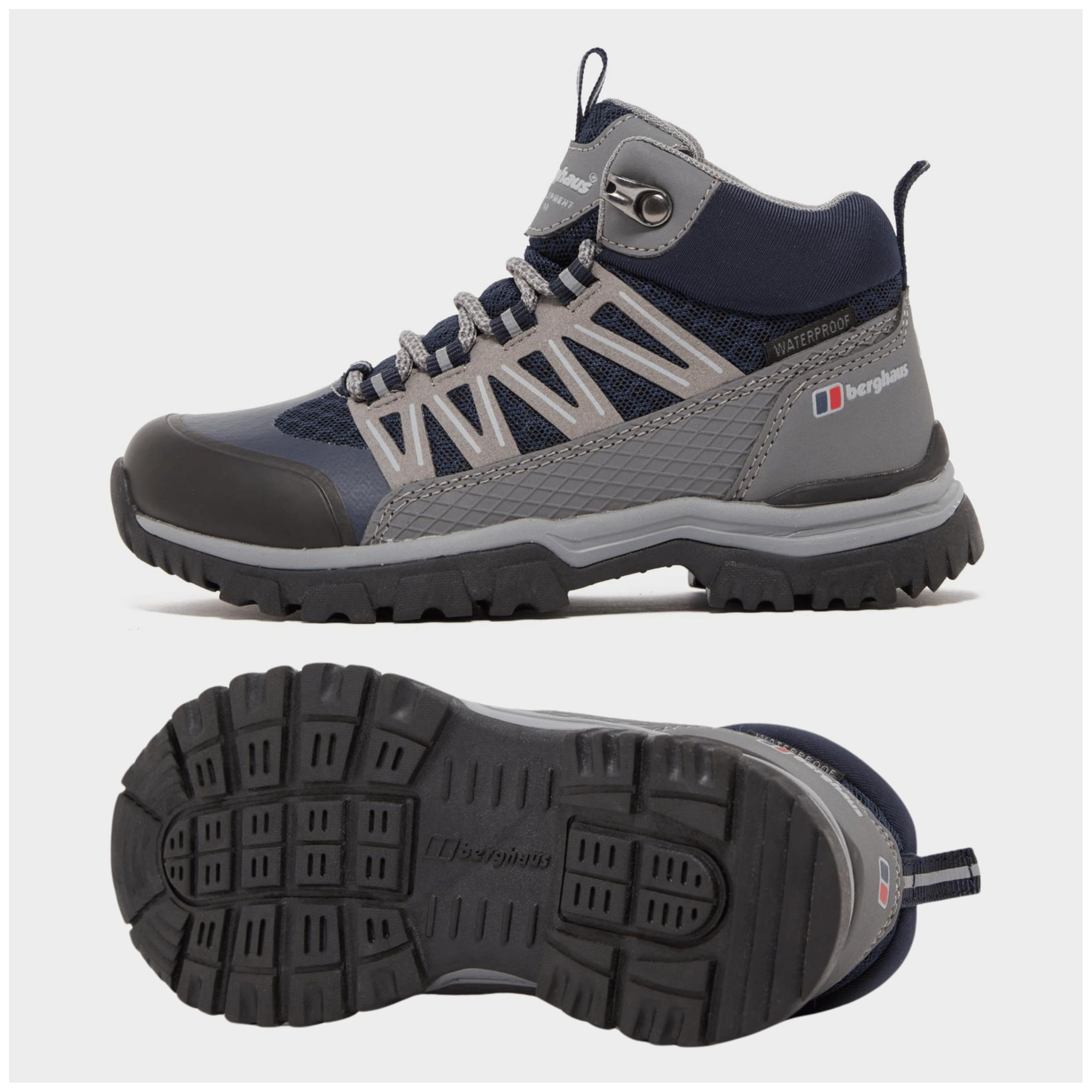 Berghaus Kids' Explorer Mid Hiking Boots - Waterproof & Breathable Outdoor Shoes with High Traction Sole | Lightweight Durable Vegan-Friendly Footwear for Boys & Girls | Perfect for Hiking, Trekking & Outdoor Adventures