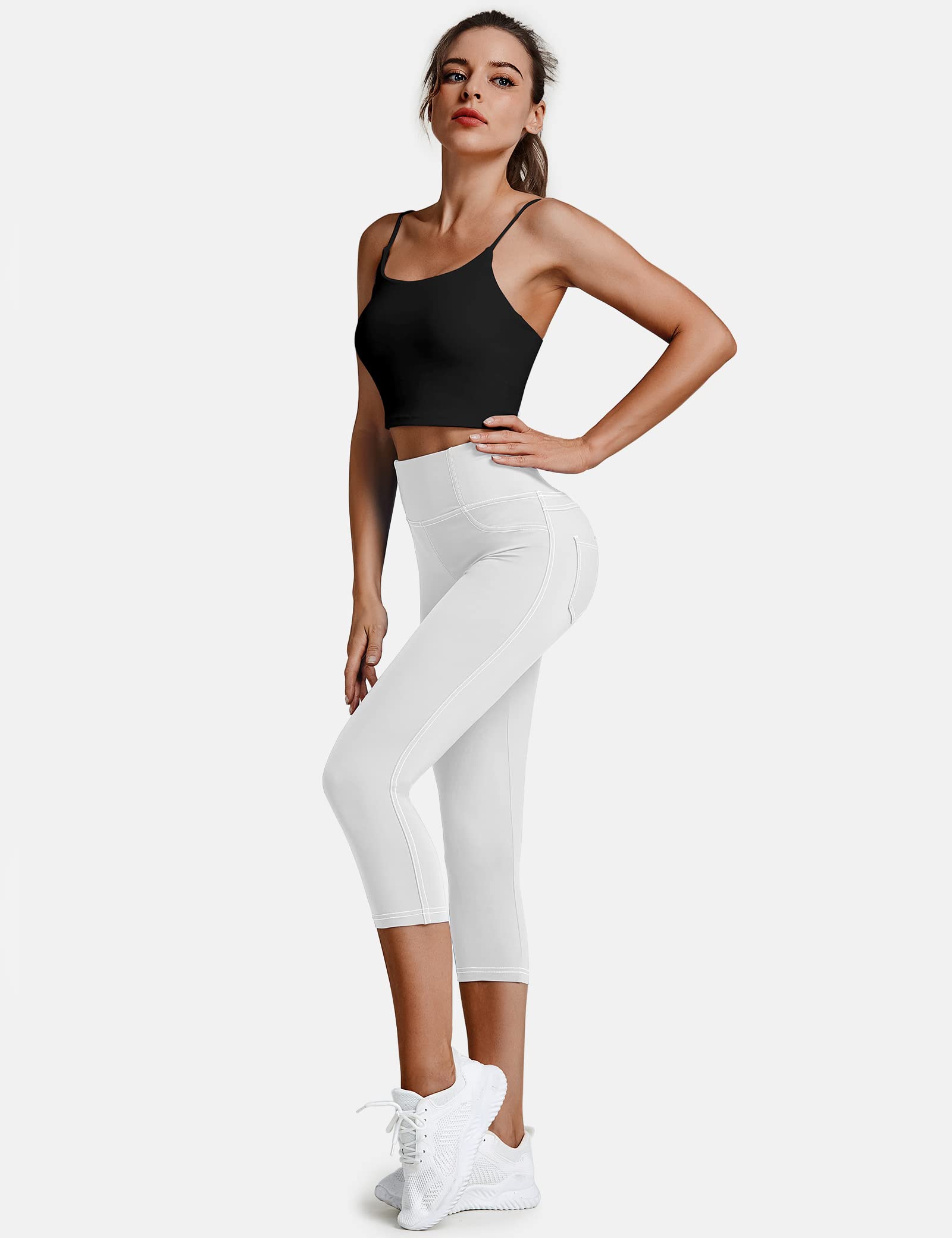 VOOVEEYA Women's High Waist Jeggings with Pockets - Tummy Control Stretchy Denim Leggings for Plus Size | Perfect for Yoga, Workout & Casual Wear
