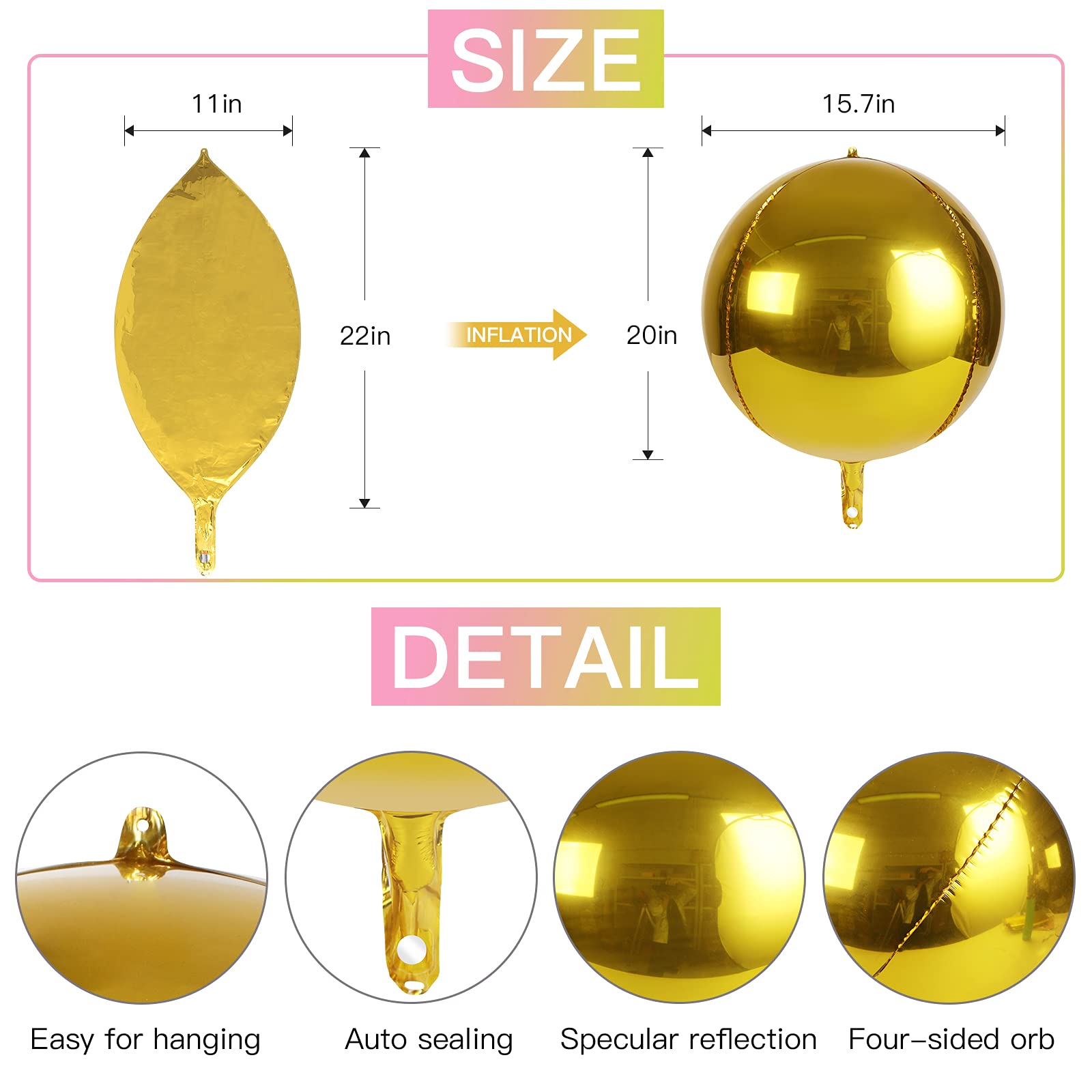 22 Inch Metallic Rose Gold Mylar Balloons - Pack of 6 | Rose Gold Foil Balloons for Garland, Arch Kit & Party Decorations | Perfect for Birthdays, Weddings, Baby Showers & Anniversary Celebrations
